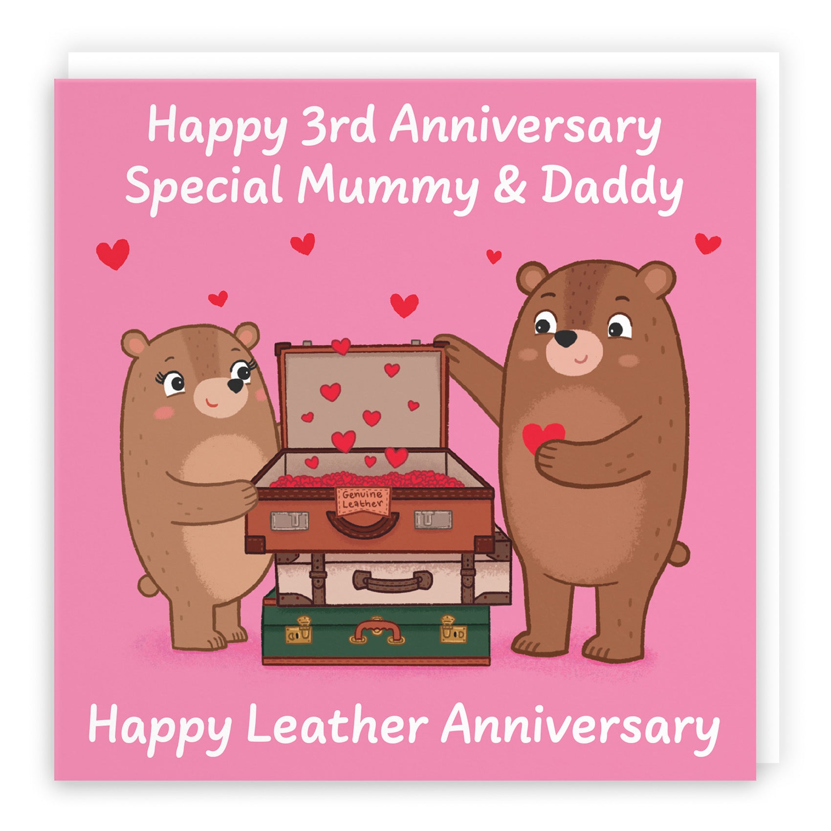 3rd Mummy And Daddy Anniversary Card Love Story - Default Title (B0DHW8NKNK)