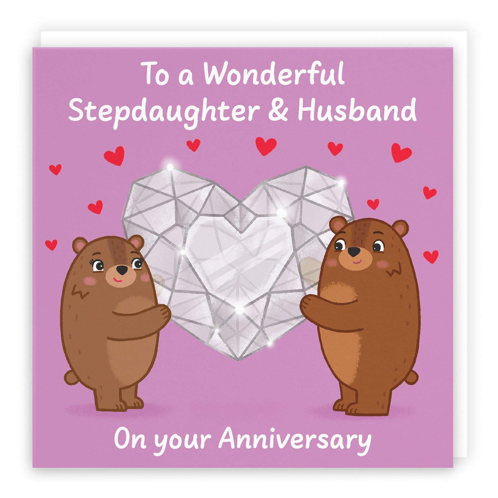 Stepdaughter And Husband Anniversary Card Sparkling Love Story - Default Title (B0DHW8NLVV)