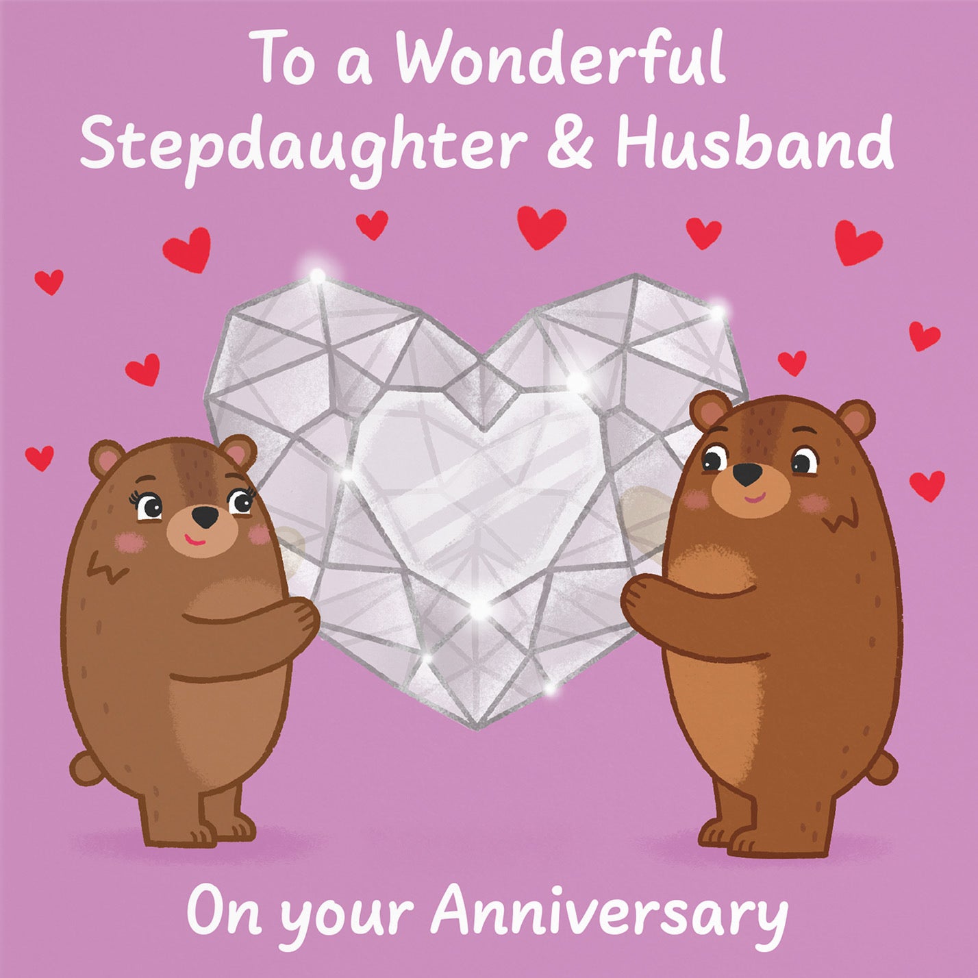 Stepdaughter And Husband Anniversary Card Sparkling Love Story - Default Title (B0DHW8NLVV)