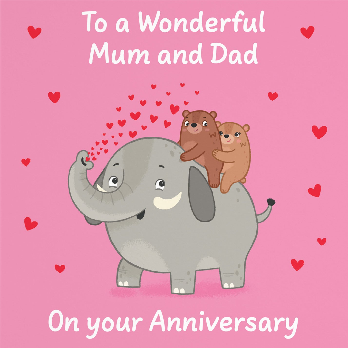 Mum And Dad Anniversary Card Elephant Love Story - Default Title (B0DHW8NLVW)