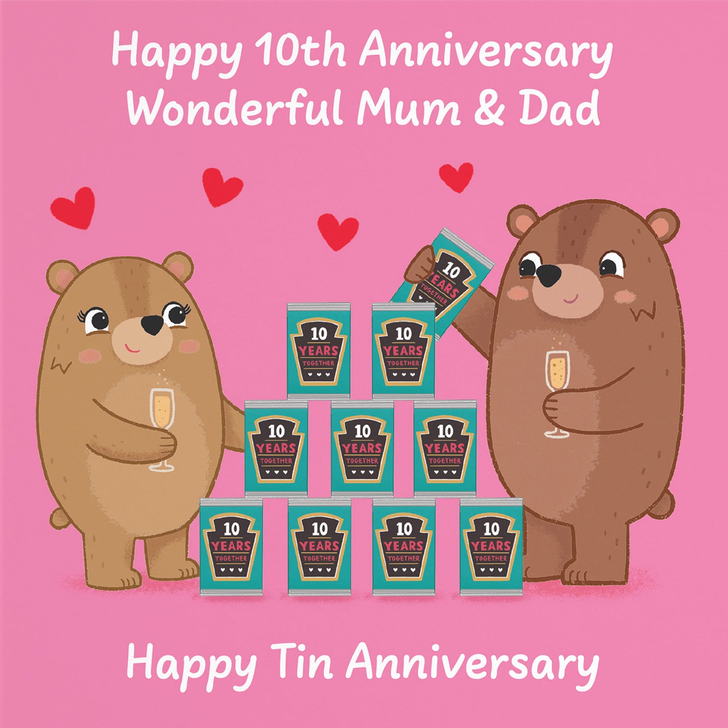 10th Mum And Dad Anniversary Card Love Story - Default Title (B0DHW8PCP7)