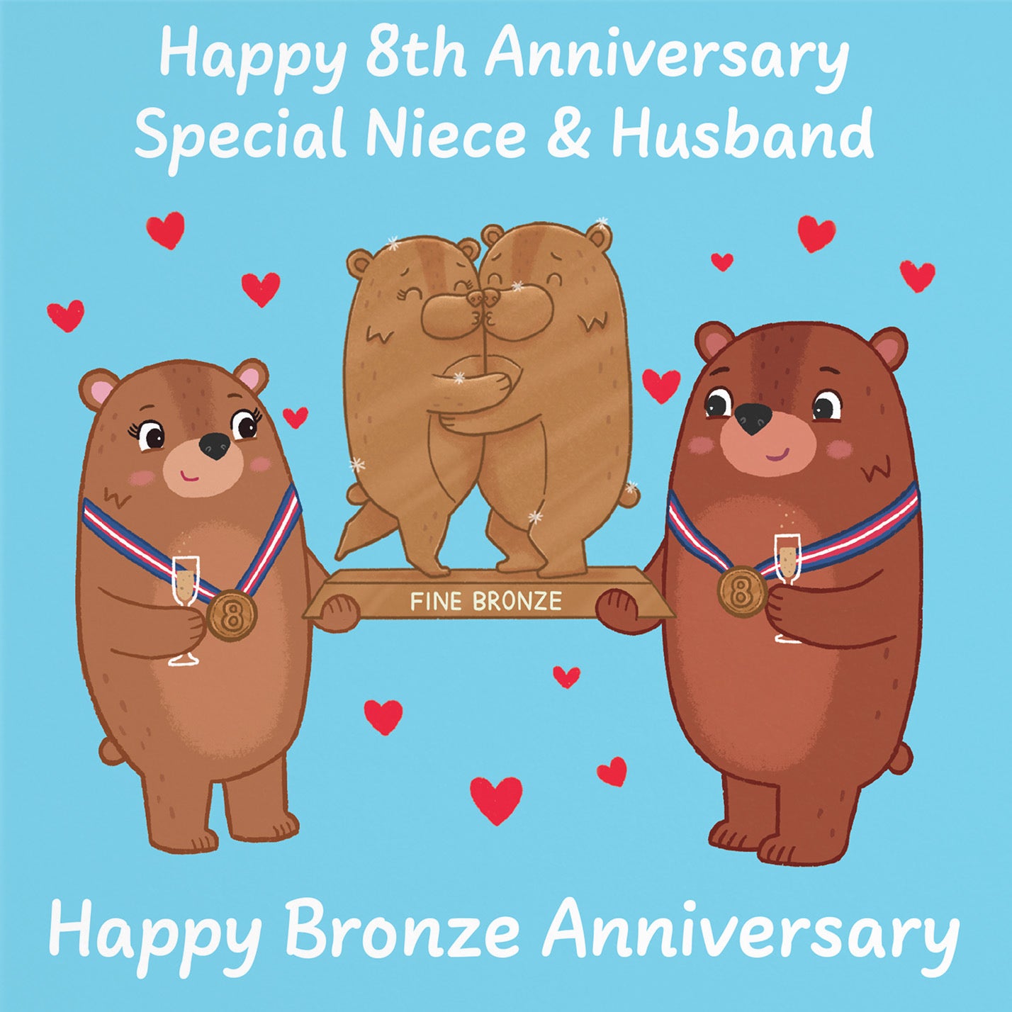 8th Niece And Husband Anniversary Card Love Story - Default Title (B0DHW8QBG1)