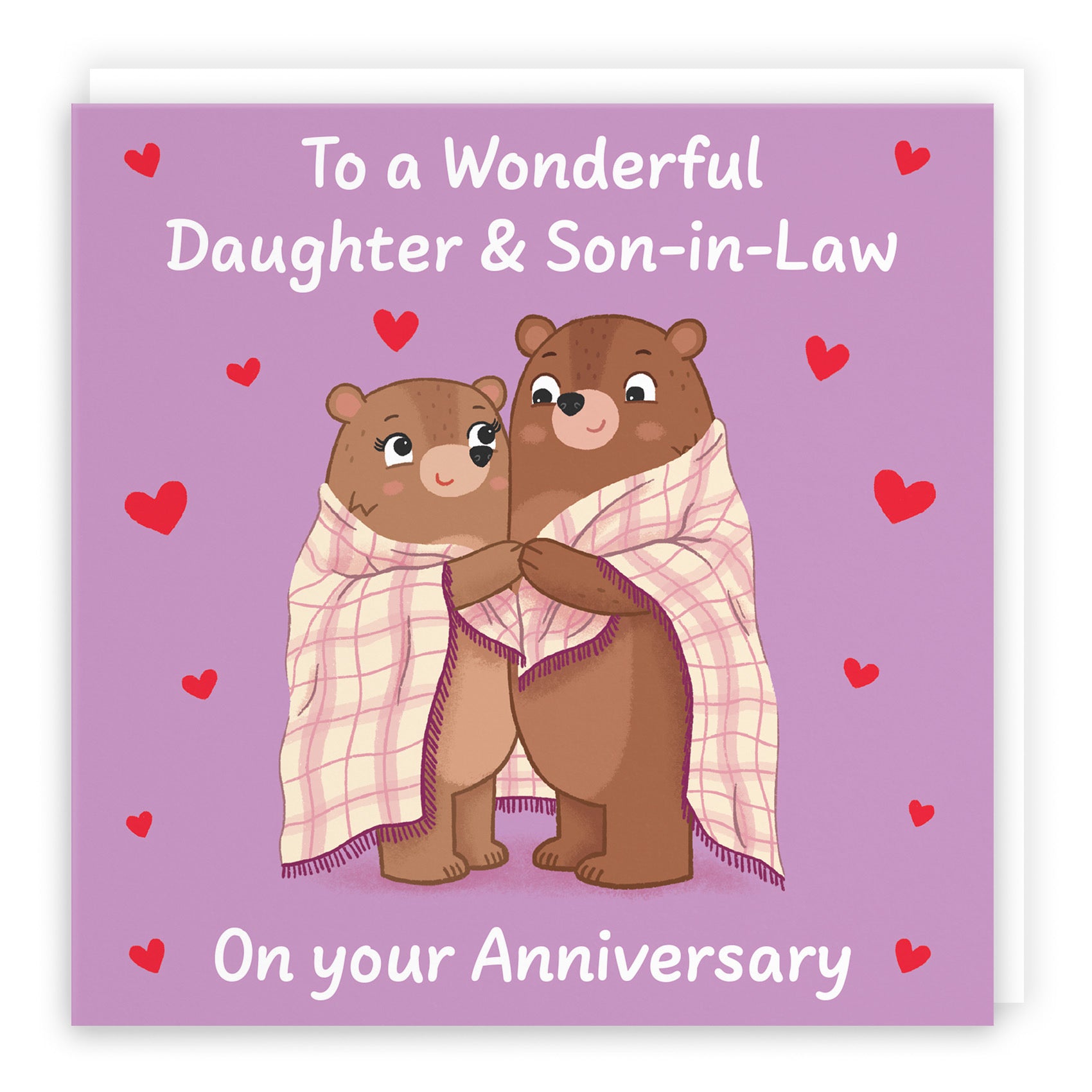 Daughter And Son In Law Anniversary Card Snuggly Bears Love Story - Default Title (B0DHW8QDQ2)