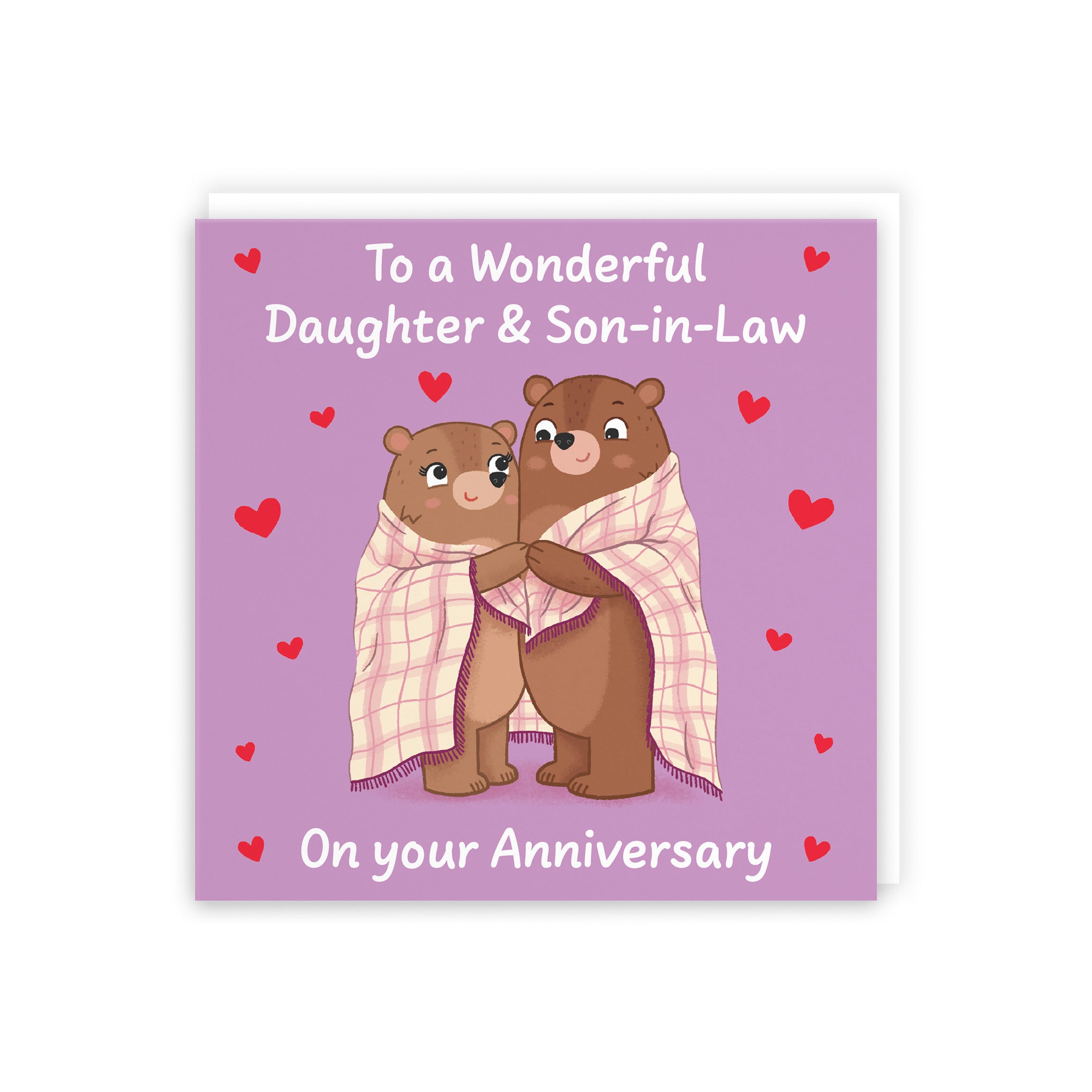 Daughter And Son In Law Anniversary Card Snuggly Bears Love Story - Default Title (B0DHW8QDQ2)