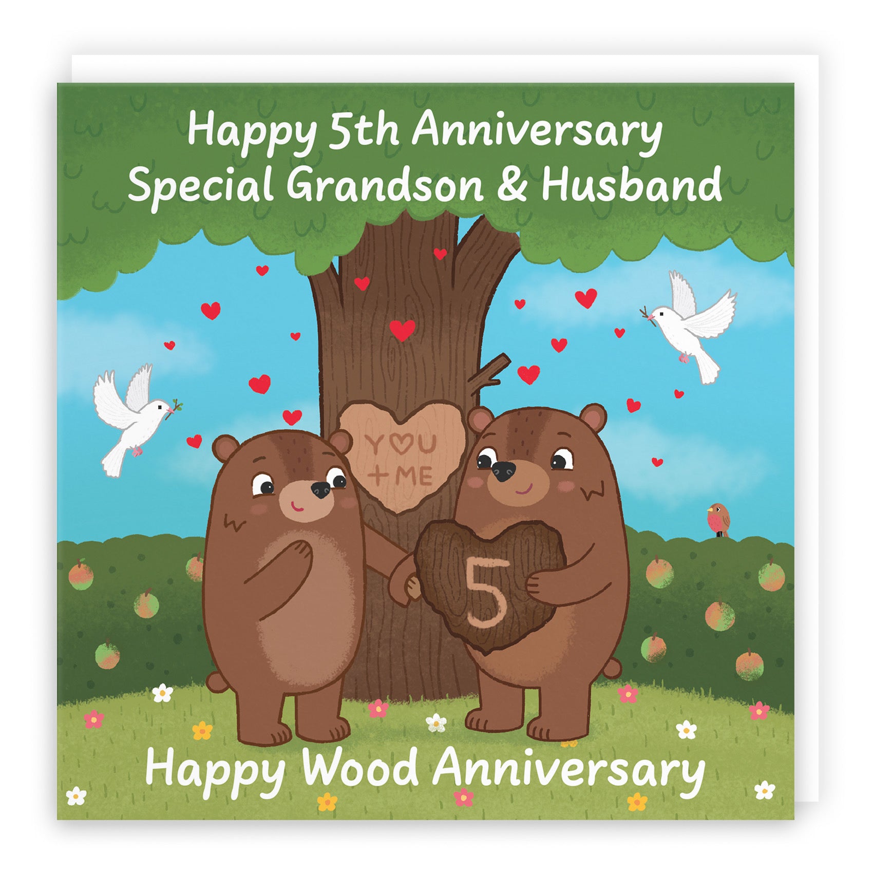 5th Grandson And Husband Anniversary Card Love Story - Default Title (B0DHW8QDQ4)