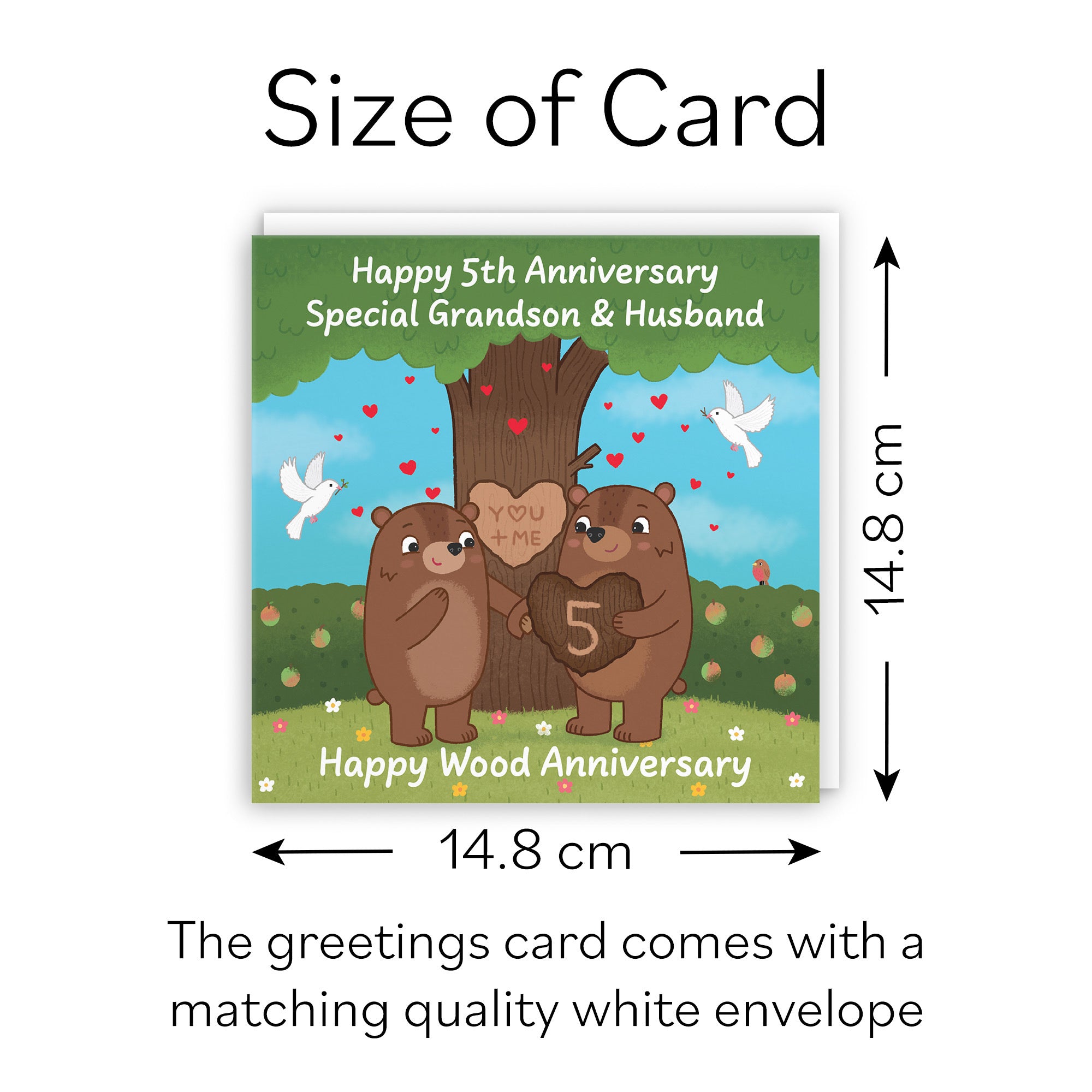 5th Grandson And Husband Anniversary Card Love Story - Default Title (B0DHW8QDQ4)