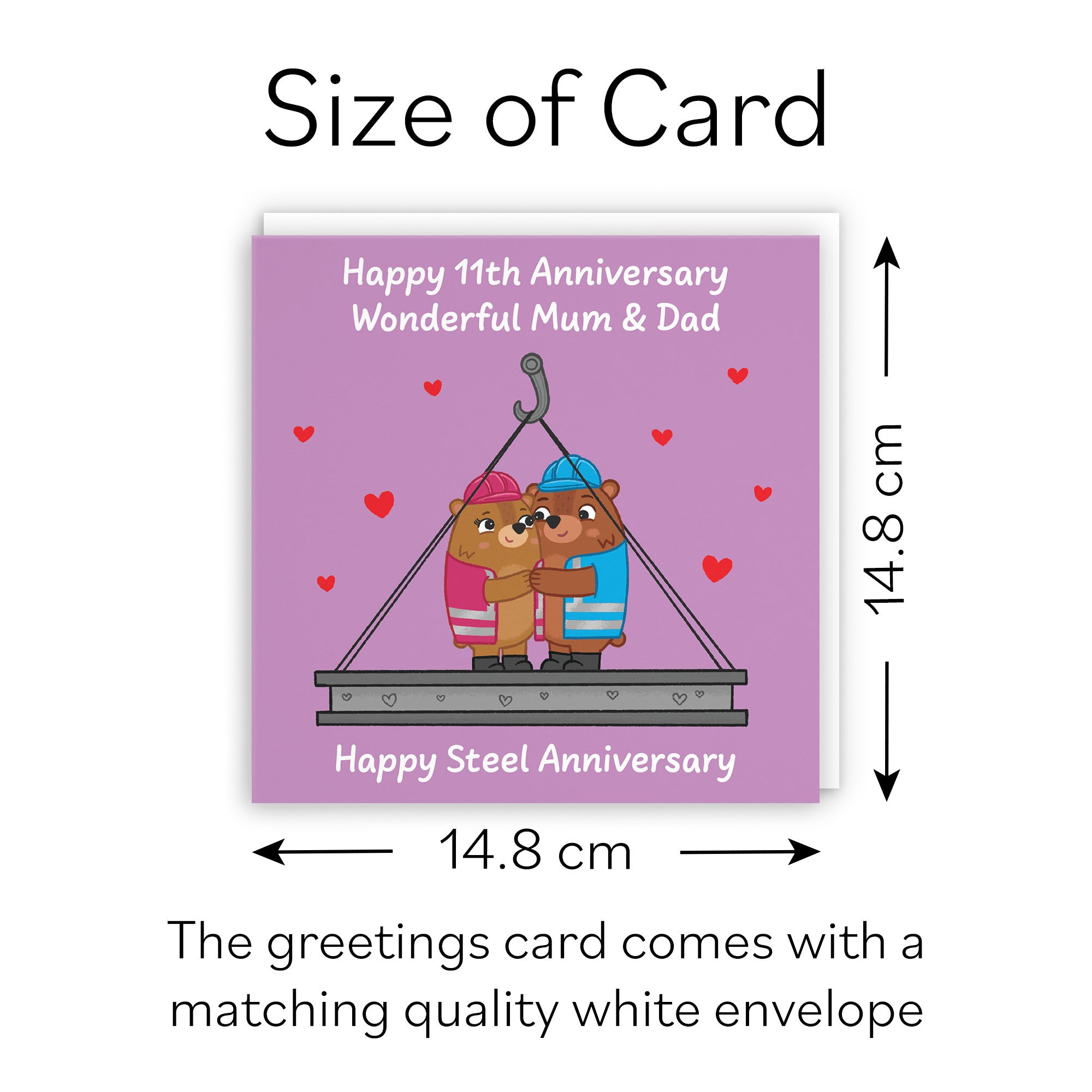 11th Mum And Dad Anniversary Card Love Story - Default Title (B0DHW8QHXC)