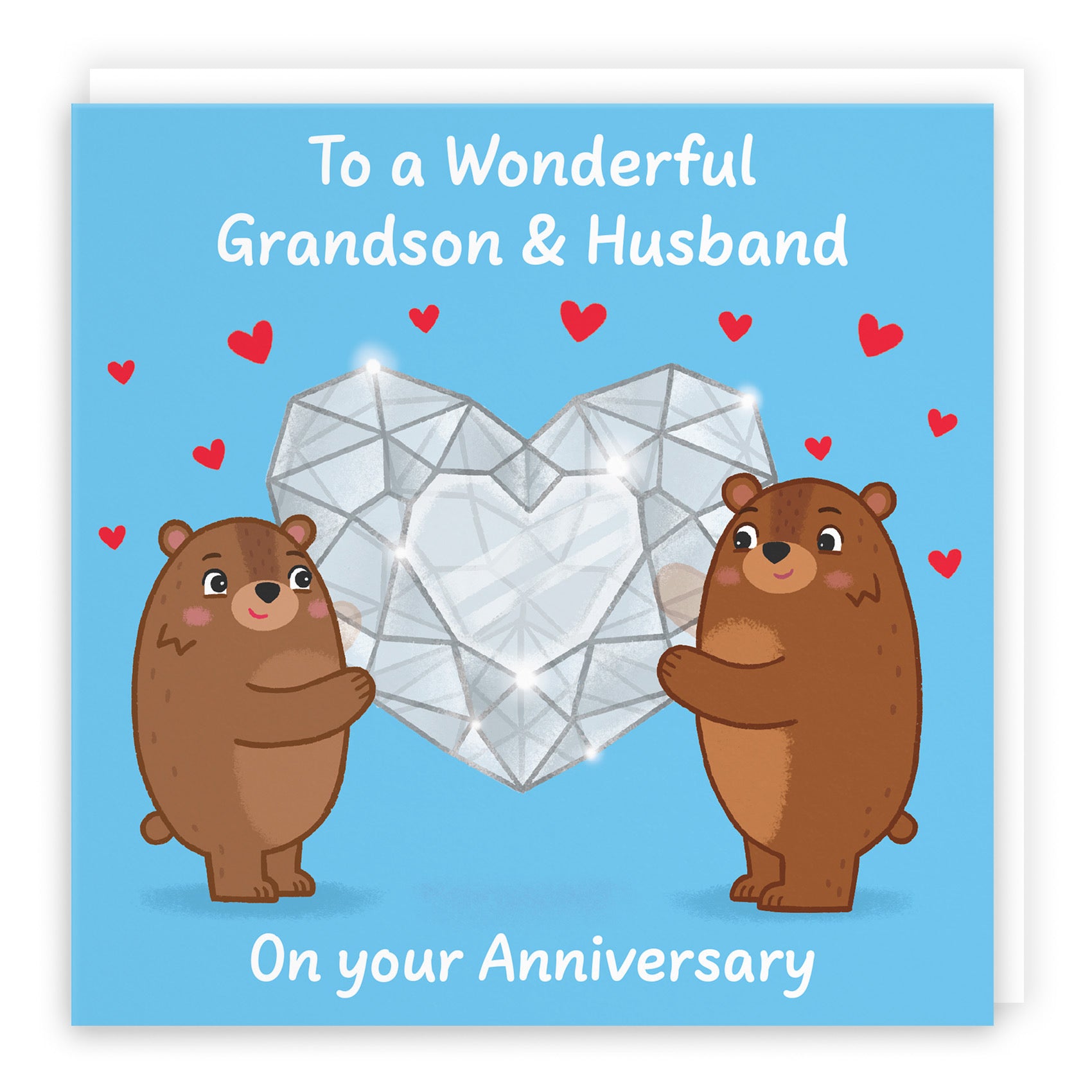 Grandson And Husband Anniversary Card Sparkling Love Story - Default Title (B0DHW8S2F9)