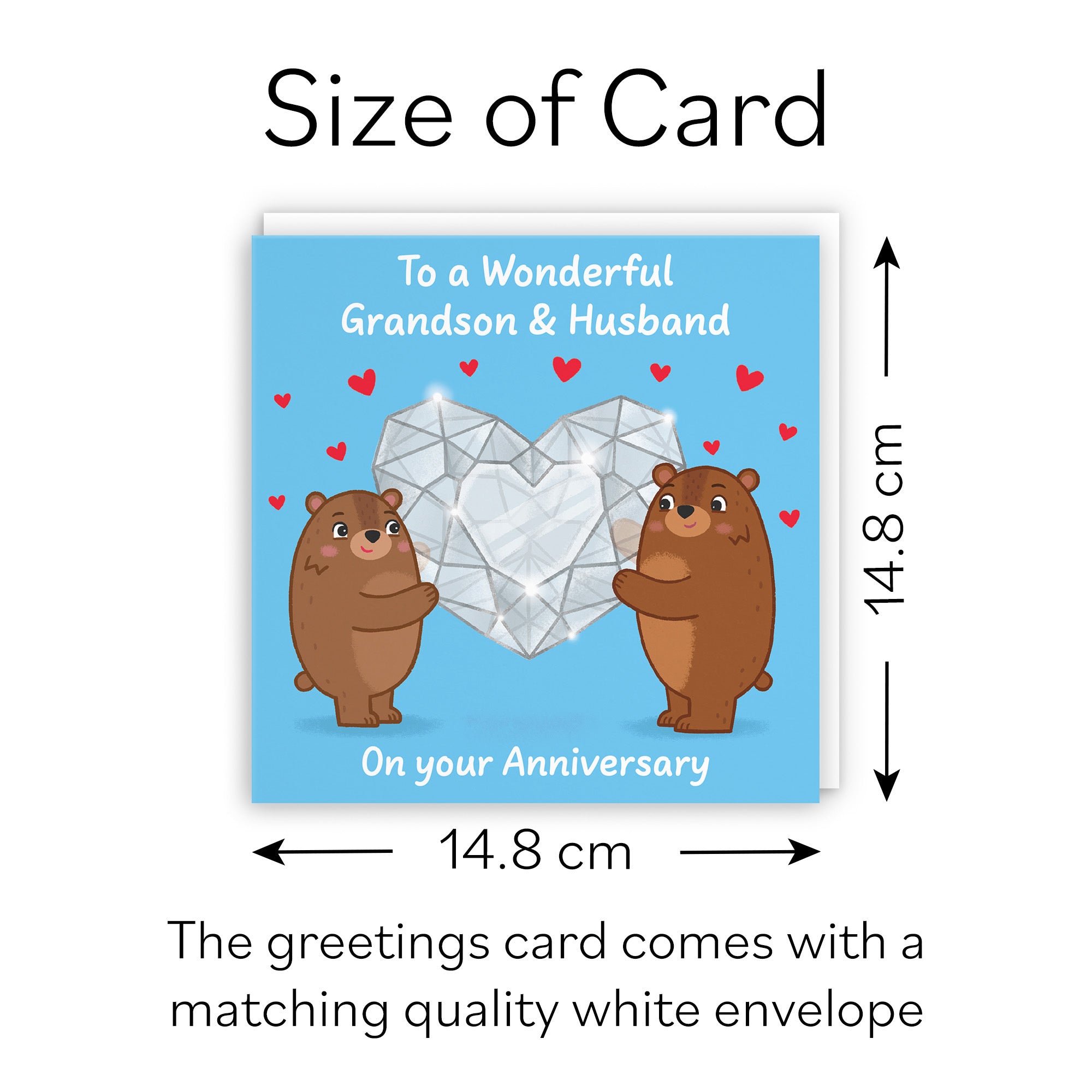 Grandson And Husband Anniversary Card Sparkling Love Story - Default Title (B0DHW8S2F9)