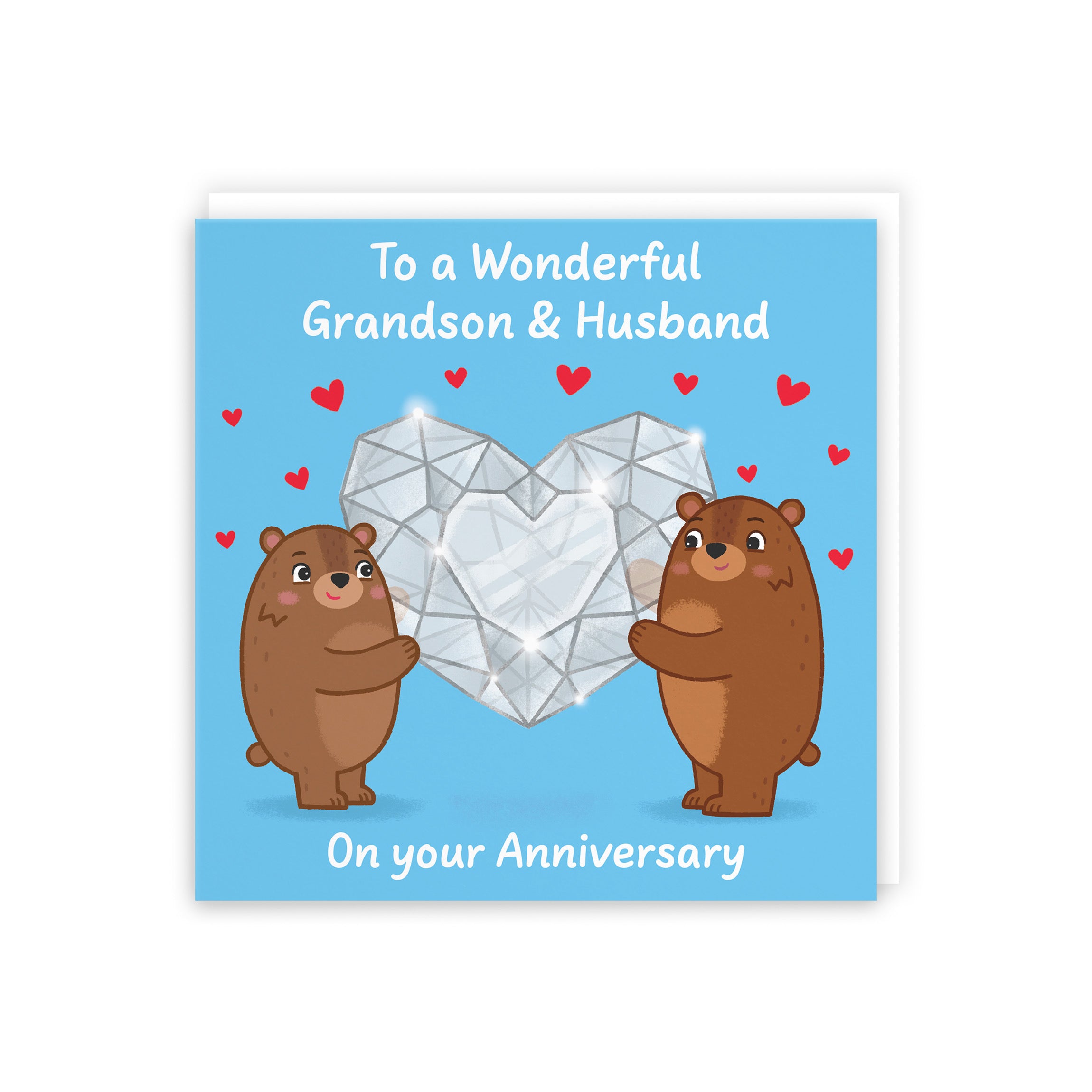 Grandson And Husband Anniversary Card Sparkling Love Story - Default Title (B0DHW8S2F9)