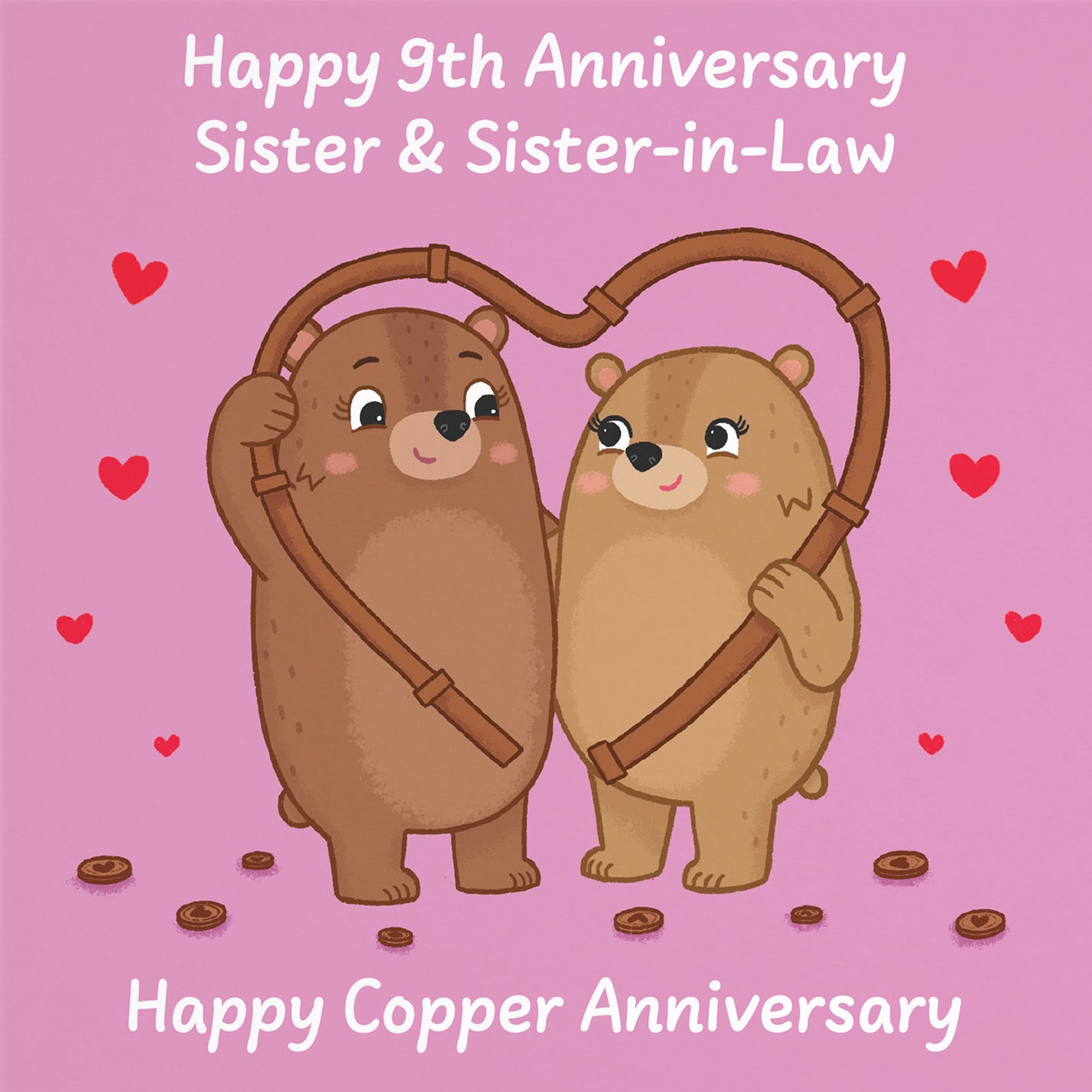 9th Sister And Sister In Law Anniversary Card Love Story - Default Title (B0DHW8T9RH)