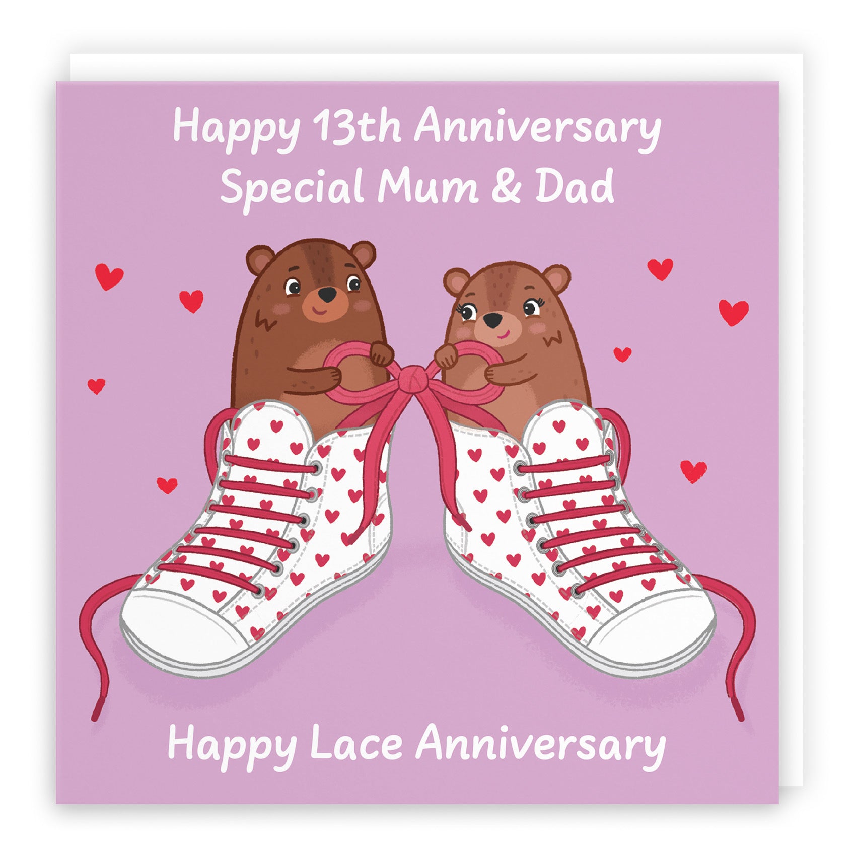 13th Mum And Dad Anniversary Card Love Story - Default Title (B0DHW8TL9L)