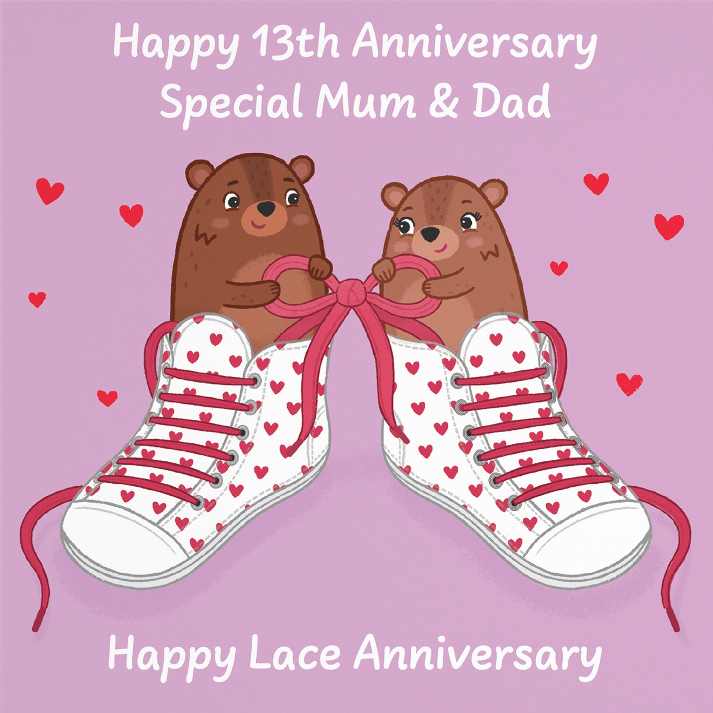 13th Mum And Dad Anniversary Card Love Story - Default Title (B0DHW8TL9L)