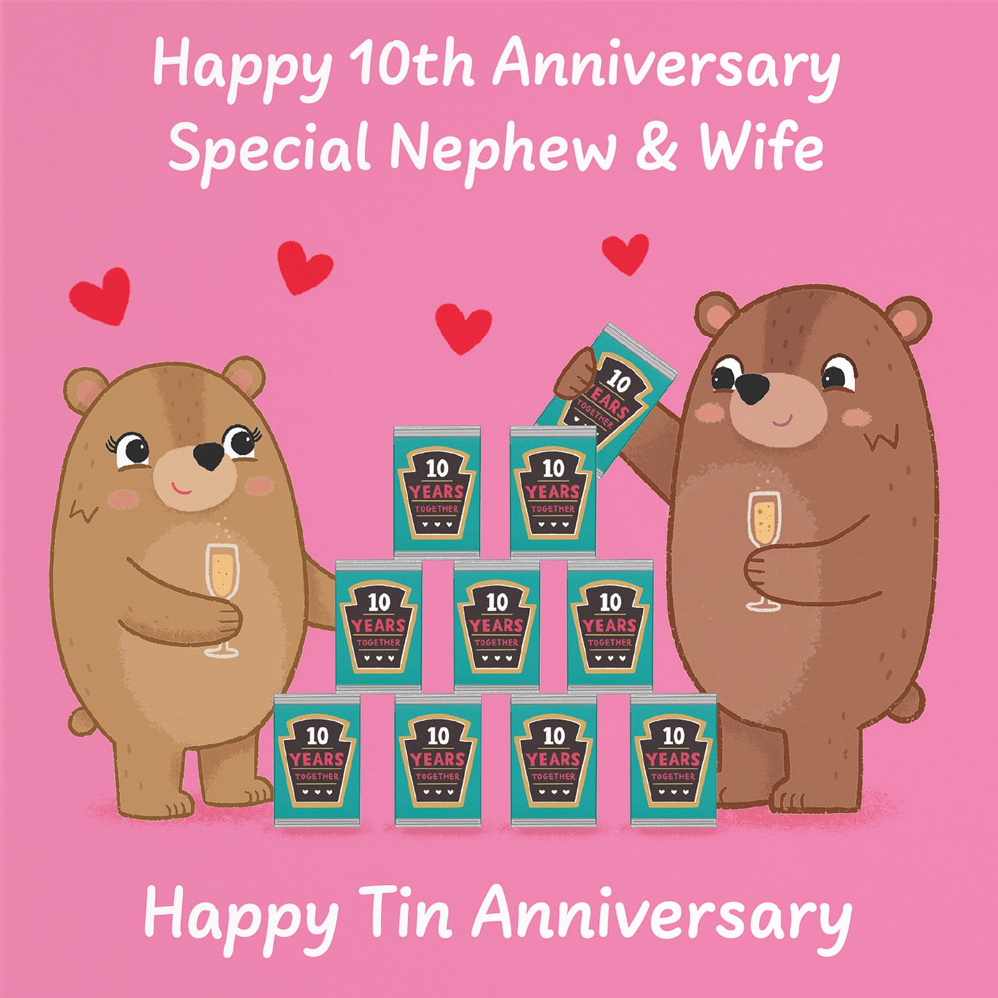 10th Nephew And Wife Anniversary Card Love Story - Default Title (B0DHW8V1MK)