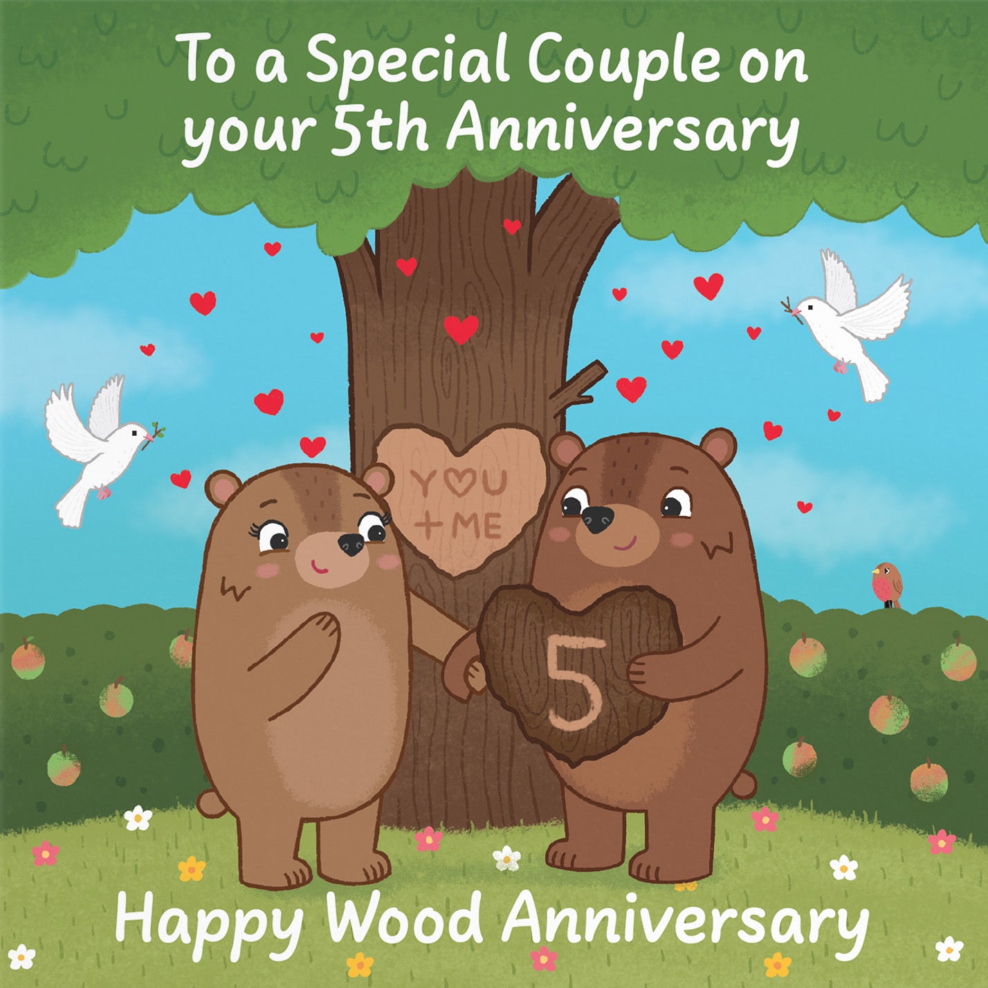 5th Couple Anniversary Card Love Story - Default Title (B0DHW8VS75)