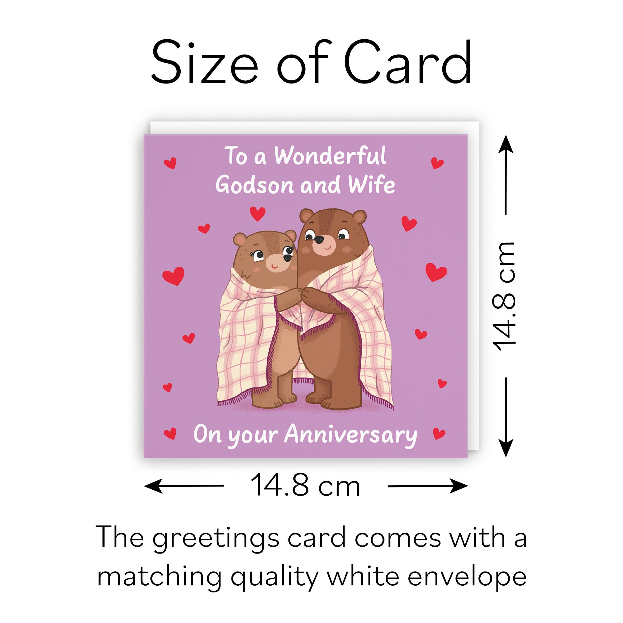 Godson And Wife Anniversary Card Snuggly Bears Love Story - Default Title (B0DHW8W9YZ)