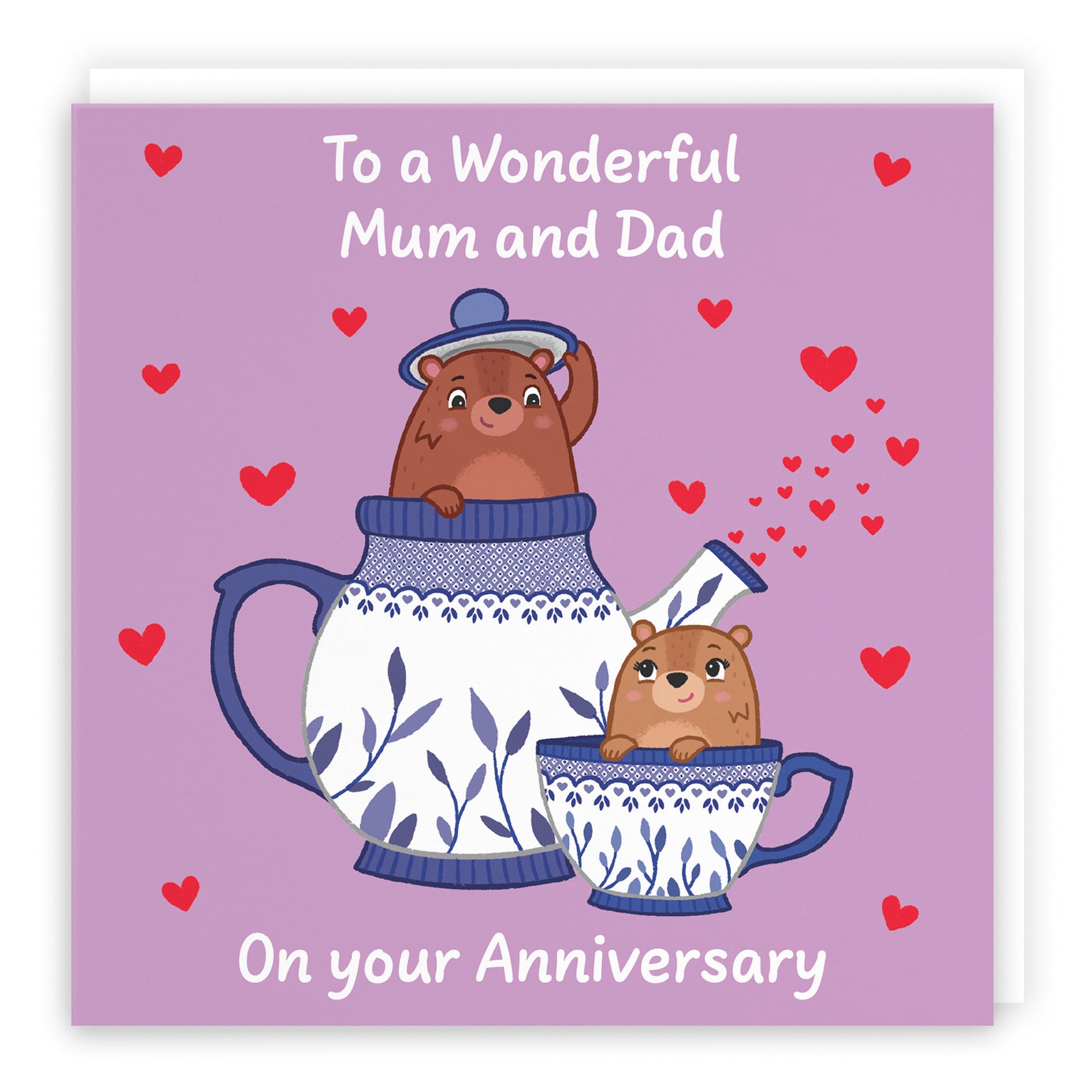 Mum And Dad Anniversary Card Teapot Love Story - Default Title (B0DHW8XPCH)