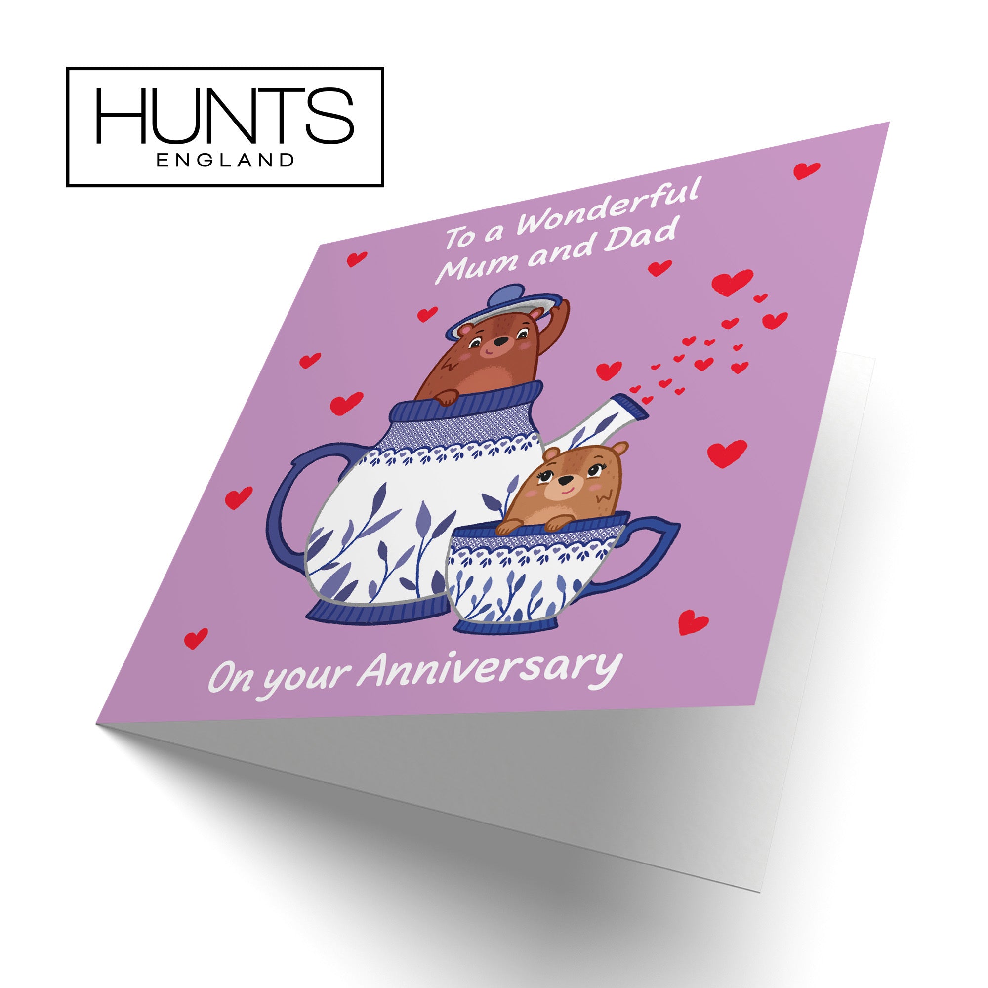 Mum And Dad Anniversary Card Teapot Love Story - Default Title (B0DHW8XPCH)