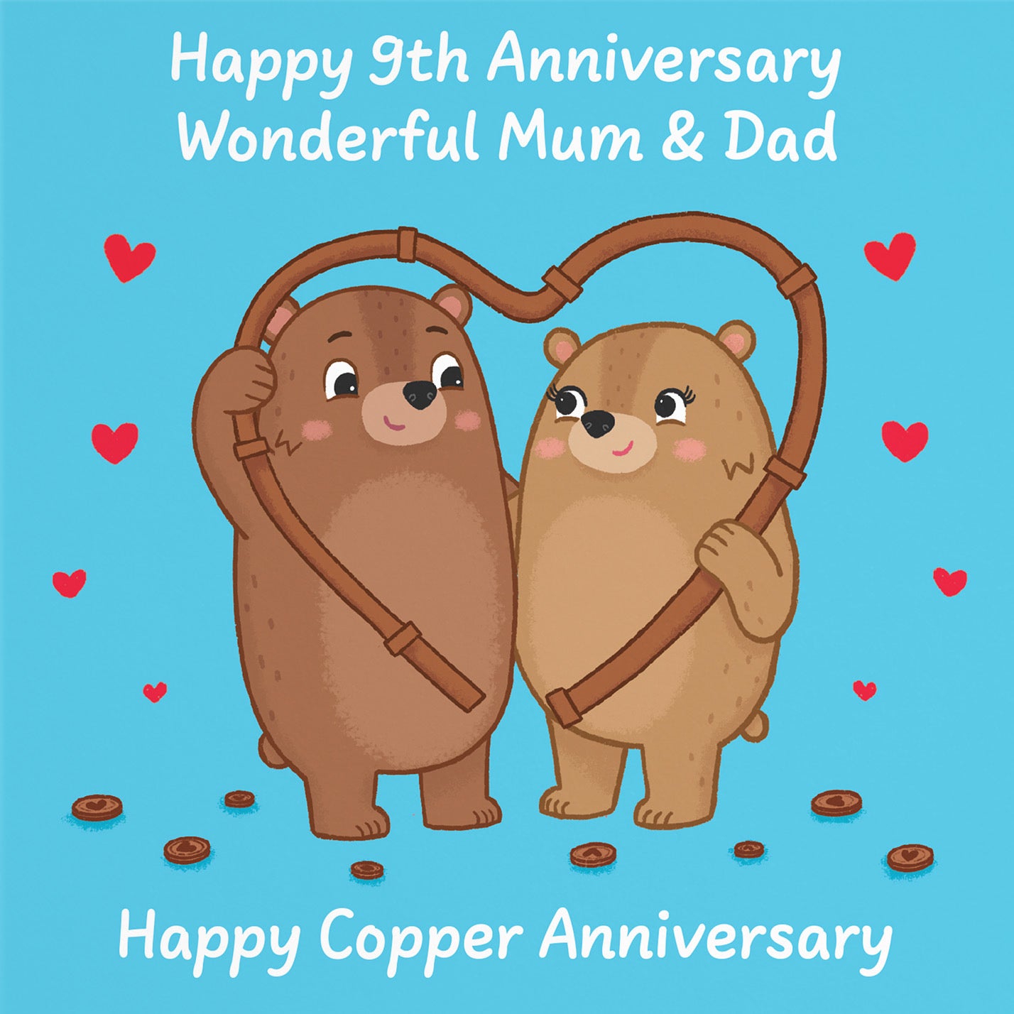 9th Mum And Dad Anniversary Card Love Story - Default Title (B0DHW8Z4GG)