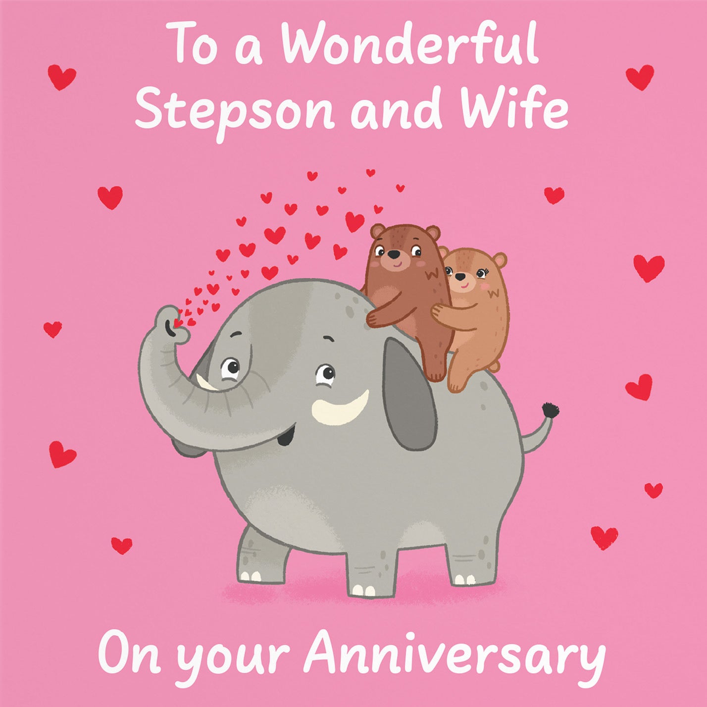 Stepson And Wife Anniversary Card Elephant Love Story - Default Title (B0DHW8ZJXF)