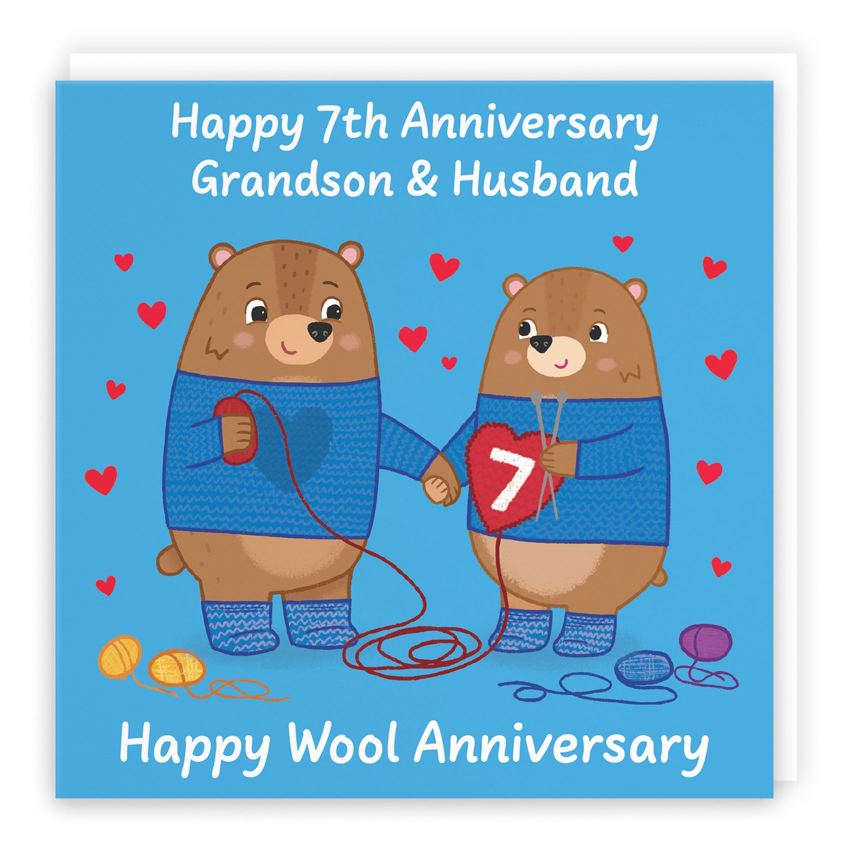 7th Grandson And Husband Anniversary Card Love Story - Default Title (B0DHW917KQ)