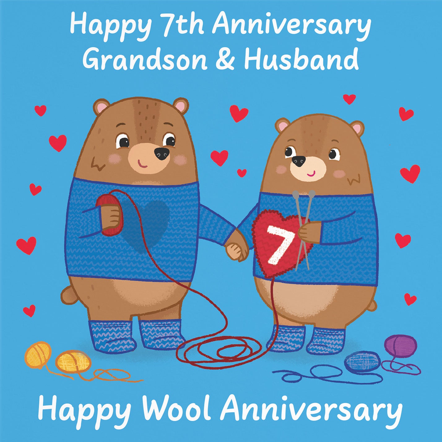 7th Grandson And Husband Anniversary Card Love Story - Default Title (B0DHW917KQ)