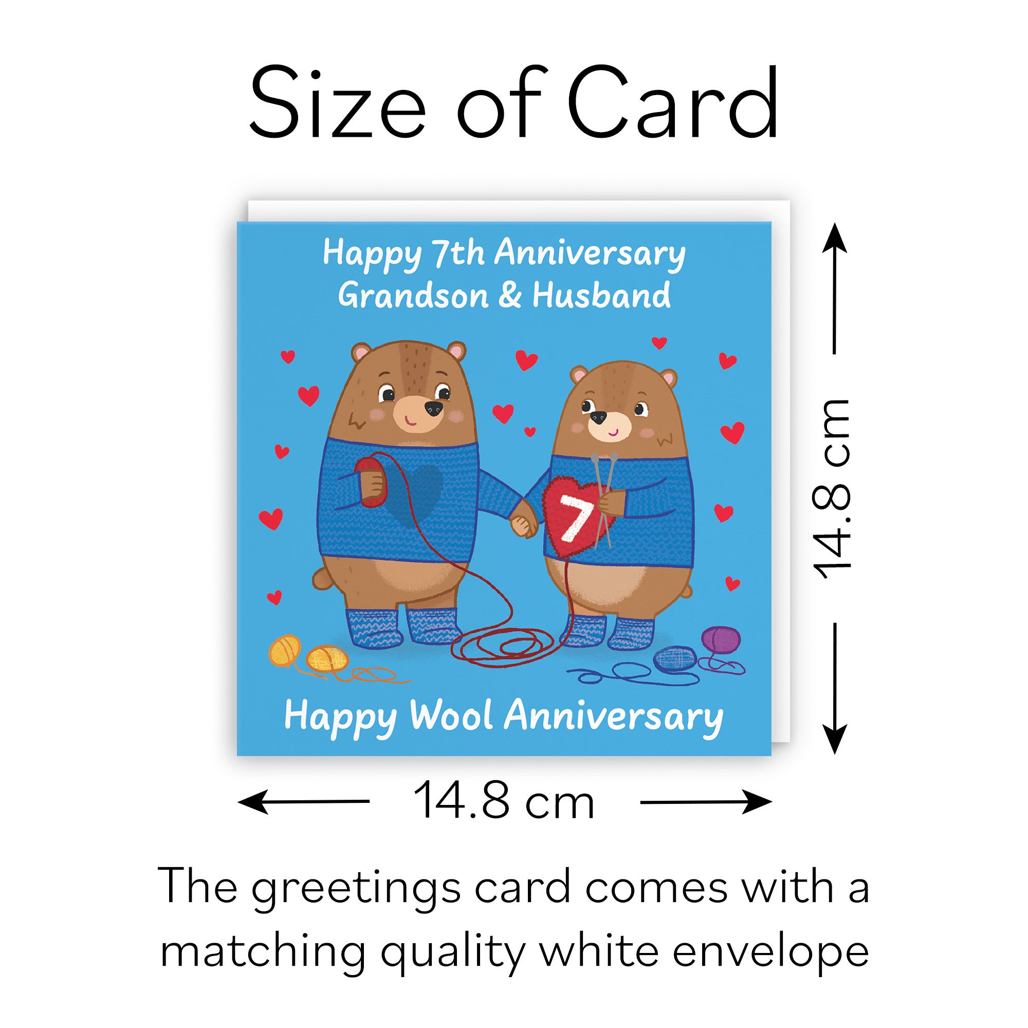 7th Grandson And Husband Anniversary Card Love Story - Default Title (B0DHW917KQ)