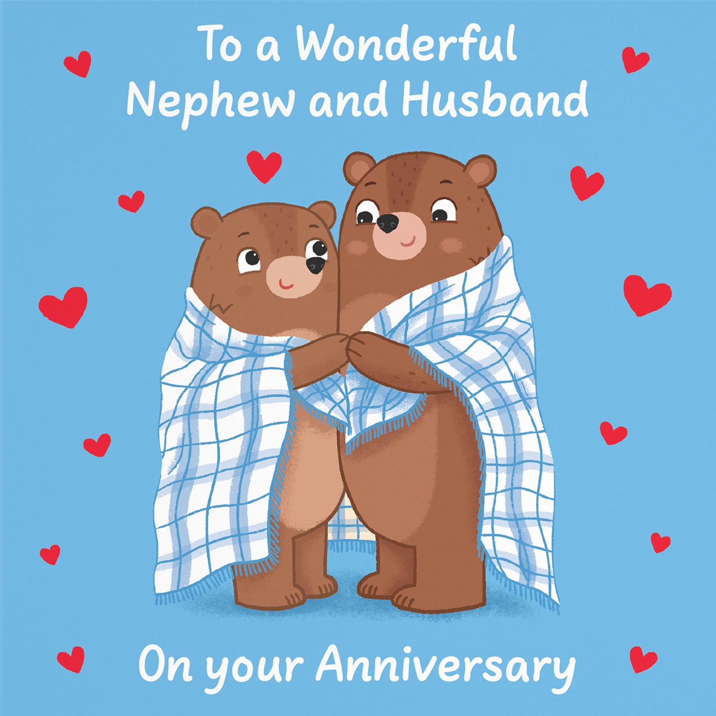 Nephew And Husband Anniversary Card Snuggly Bears Love Story - Default Title (B0DHW91LMV)