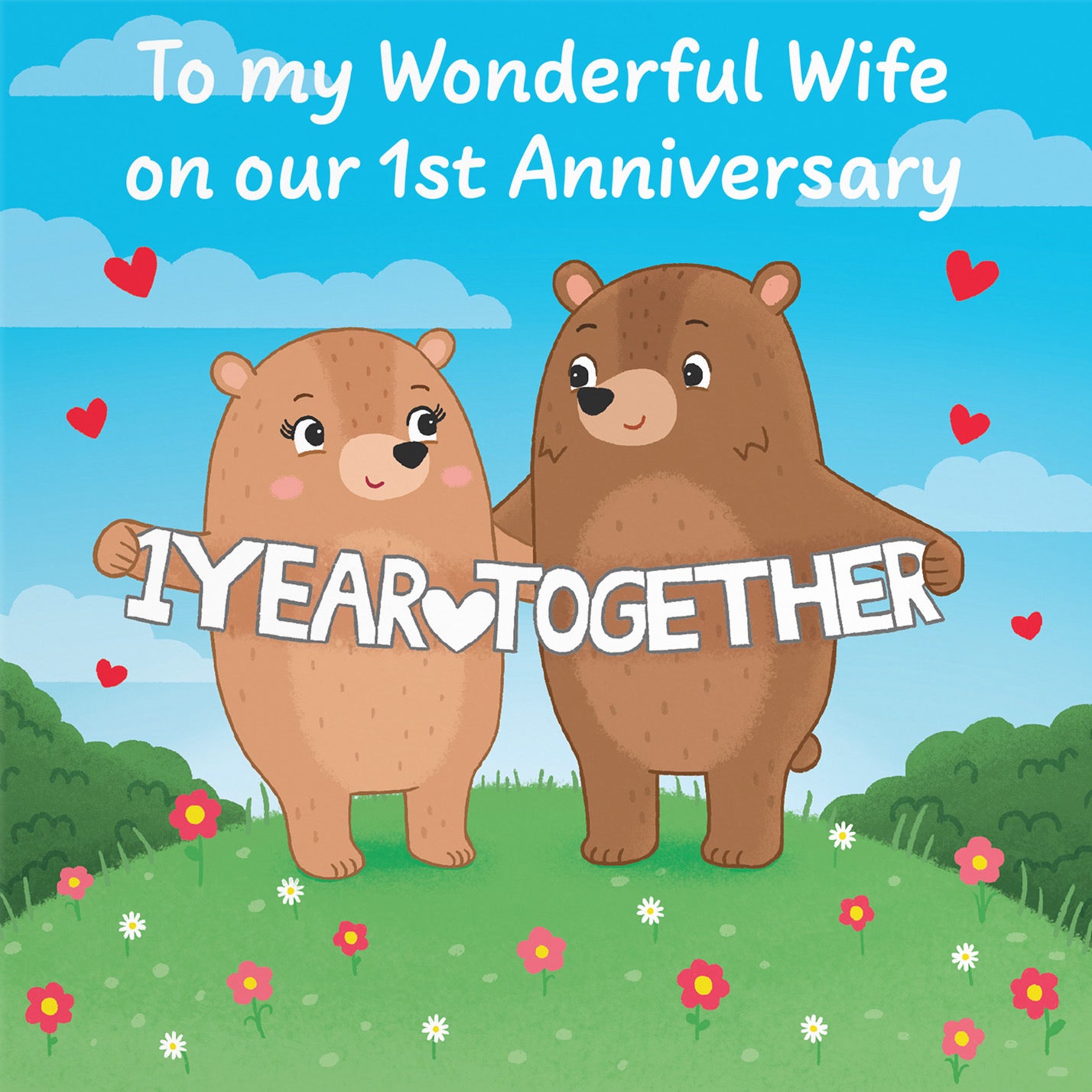 1st Wife Anniversary Card Love Story - Default Title (B0DHW91PN7)