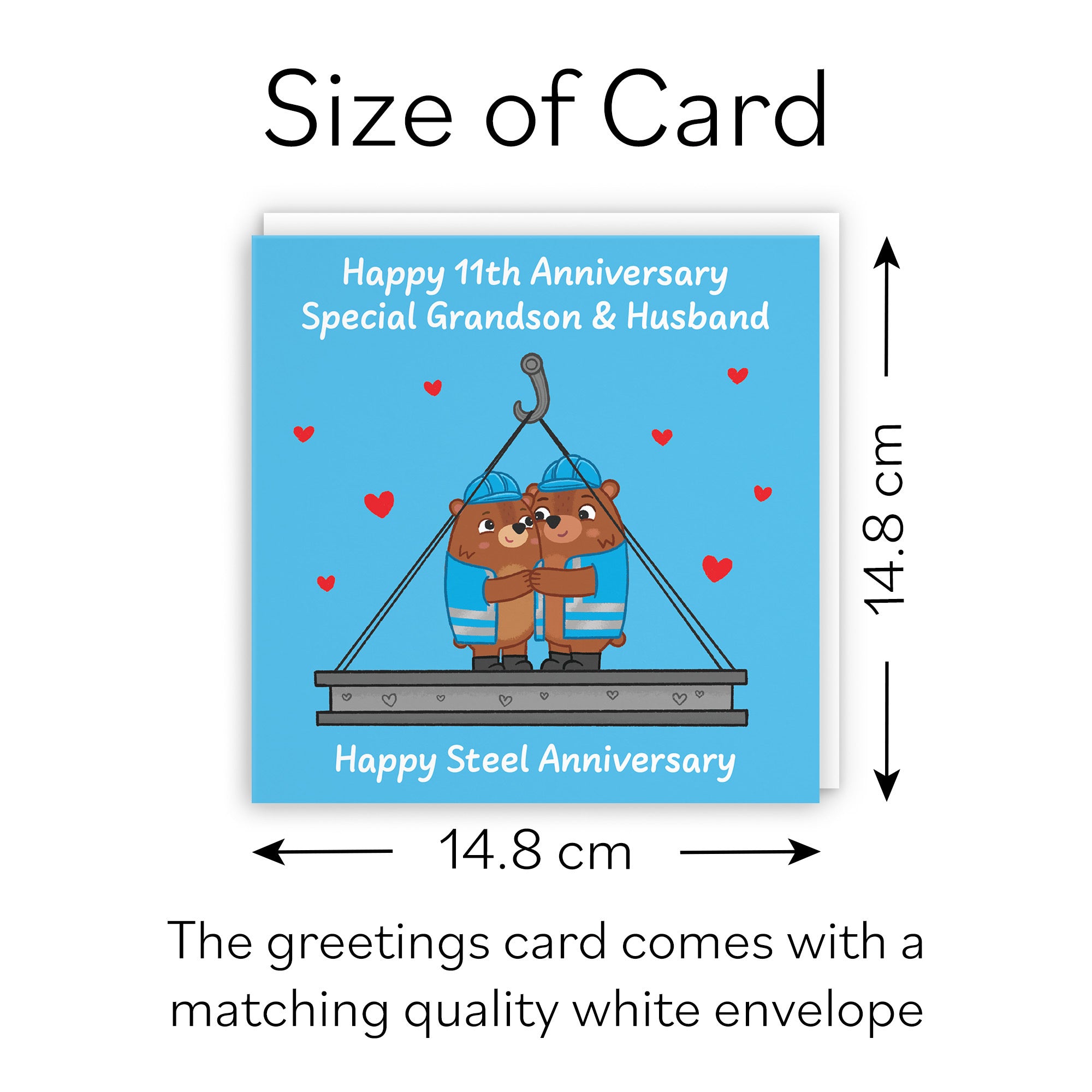 11th Grandson And Husband Anniversary Card Love Story - Default Title (B0DHW92855)