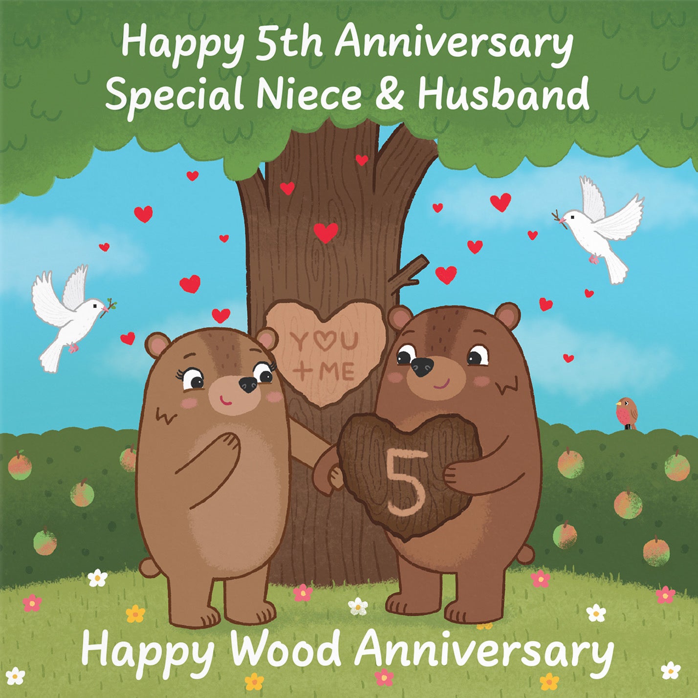 5th Niece And Husband Anniversary Card Love Story - Default Title (B0DHW92R29)