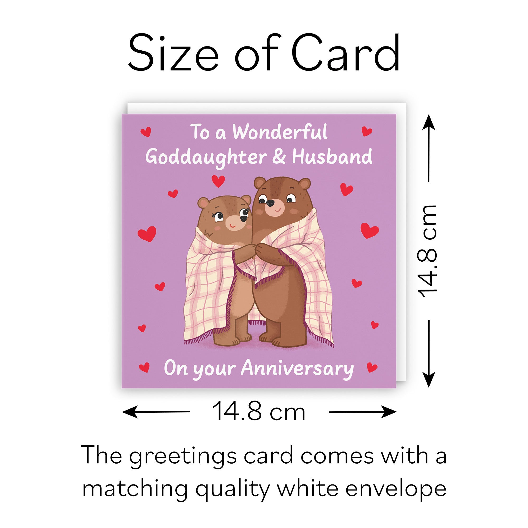 Goddaughter And Husband Anniversary Card Snuggly Bears Love Story - Default Title (B0DHW936PR)