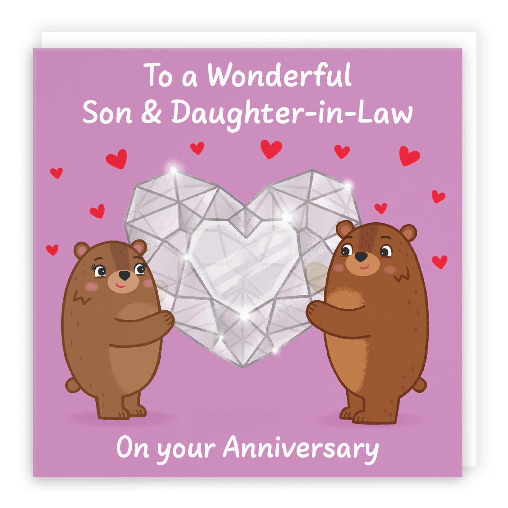 Son And Daughter In Law Anniversary Card Sparkling Love Story - Default Title (B0DHW93D8J)