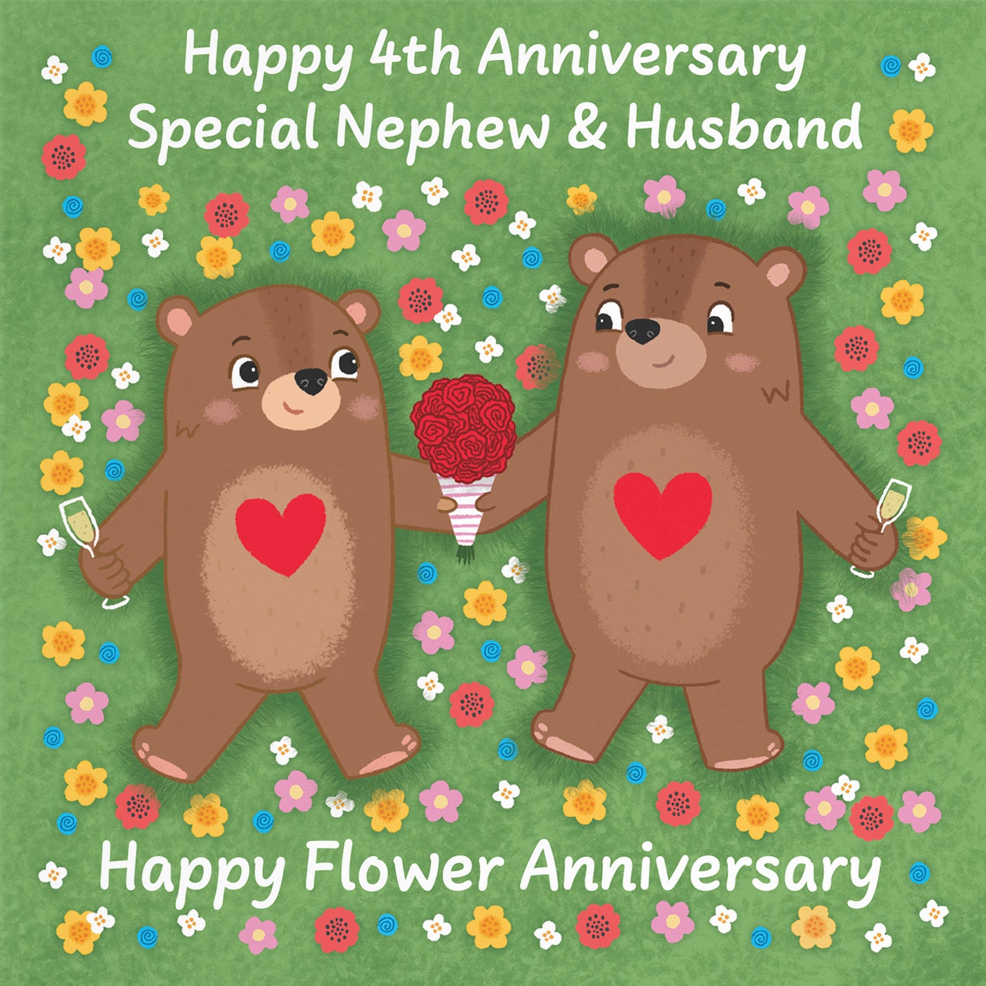 4th Nephew And Husband Anniversary Card Love Story - Default Title (B0DHW93WYB)