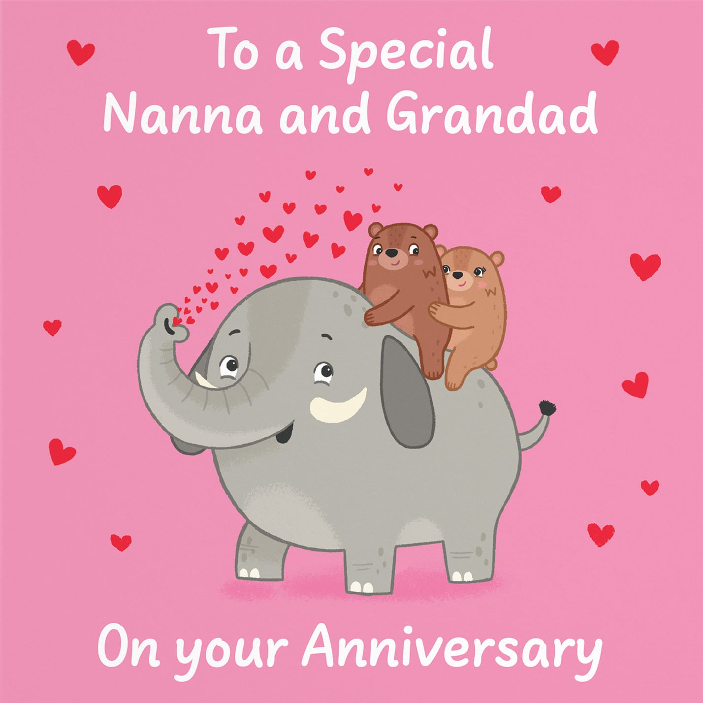 Nanna And Grandad Anniversary Card Elephant Love Story - Default Title (B0DHW93WYC)