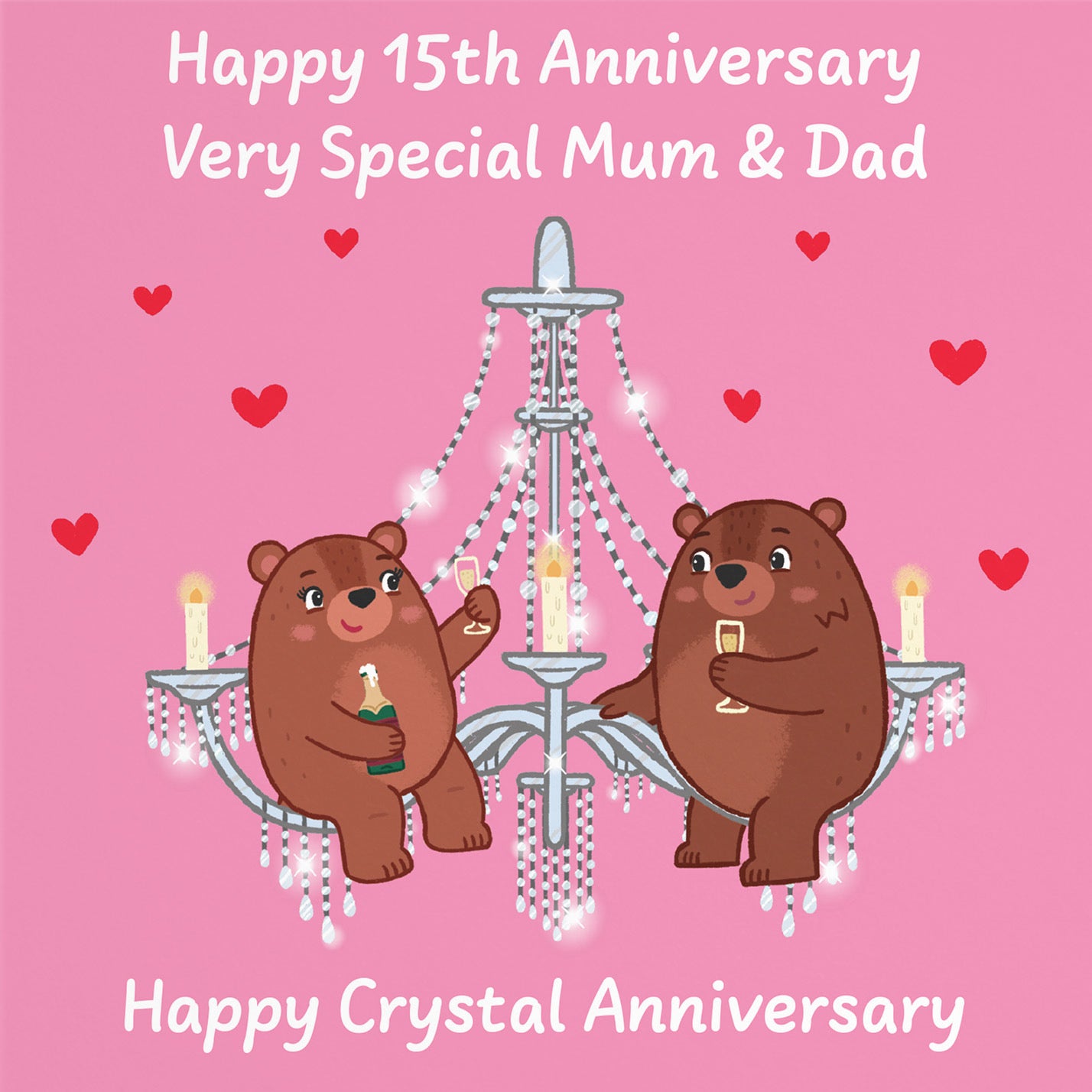 15th Mum And Dad Anniversary Card Love Story - Default Title (B0DHW9428F)