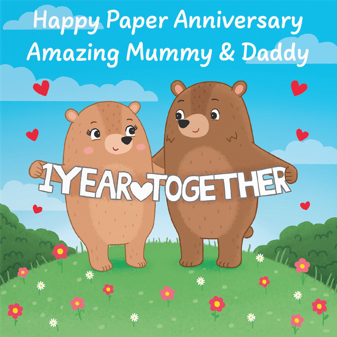 1st Mummy And Daddy Anniversary Card Love Story - Default Title (B0DHW94Z29)