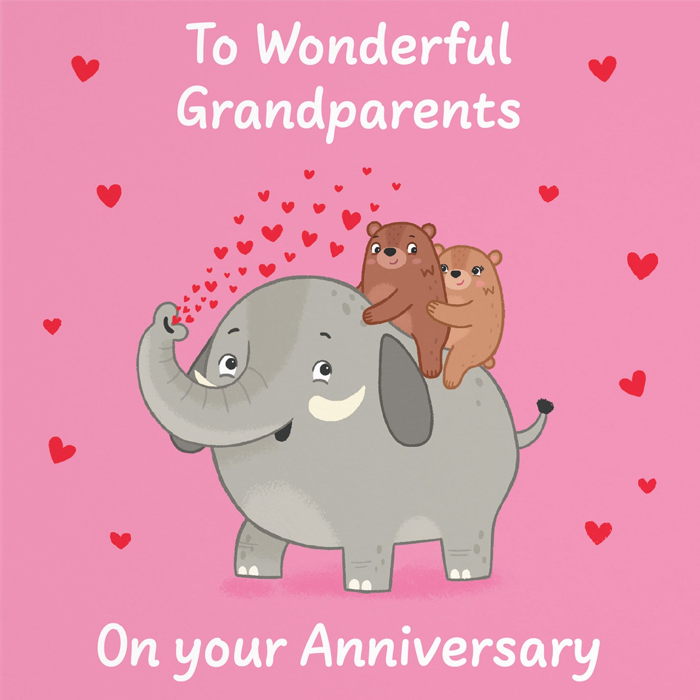 Grandparents Anniversary Card Elephant Love Story - Default Title (B0DHW95CR6)