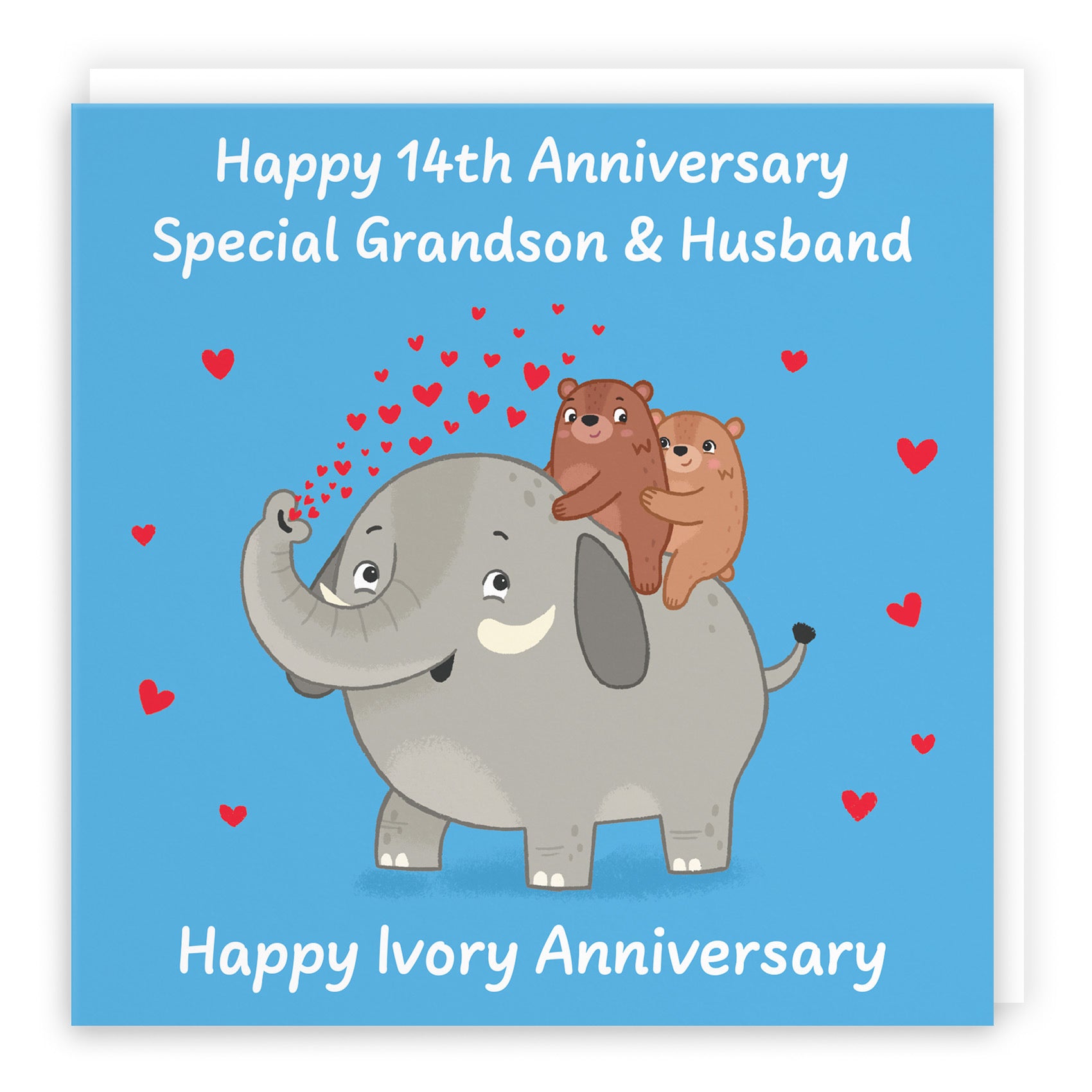 14th Grandson And Husband Anniversary Card Love Story - Default Title (B0DHW96K1H)