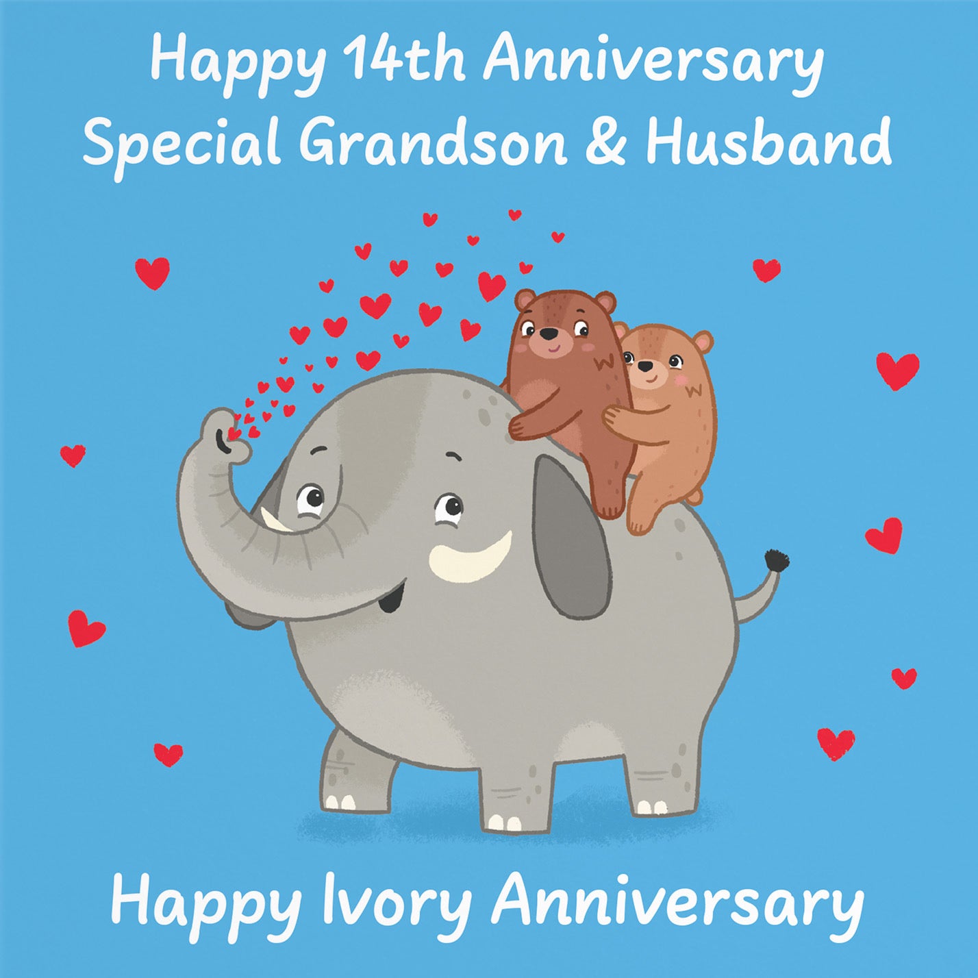 14th Grandson And Husband Anniversary Card Love Story - Default Title (B0DHW96K1H)