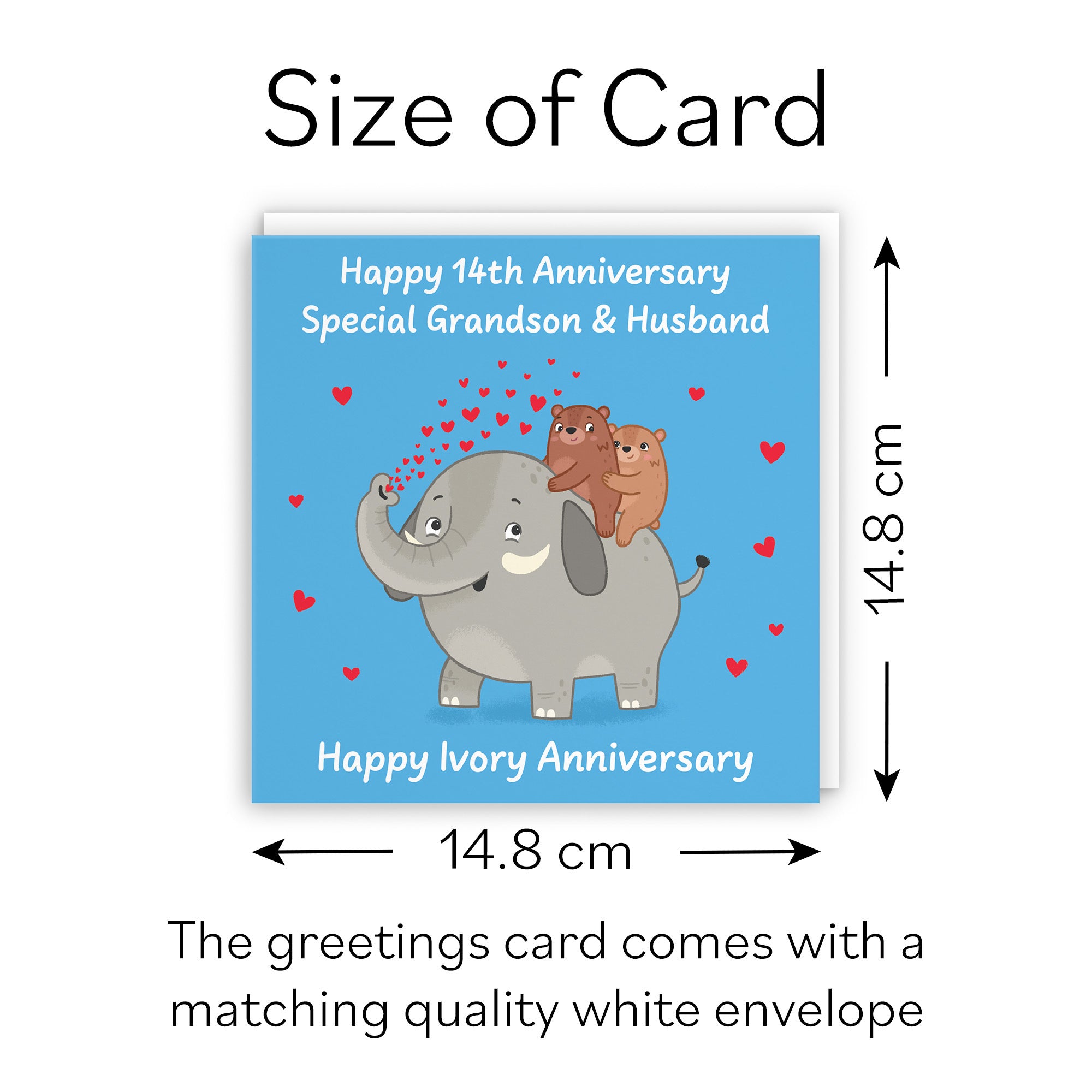 14th Grandson And Husband Anniversary Card Love Story - Default Title (B0DHW96K1H)