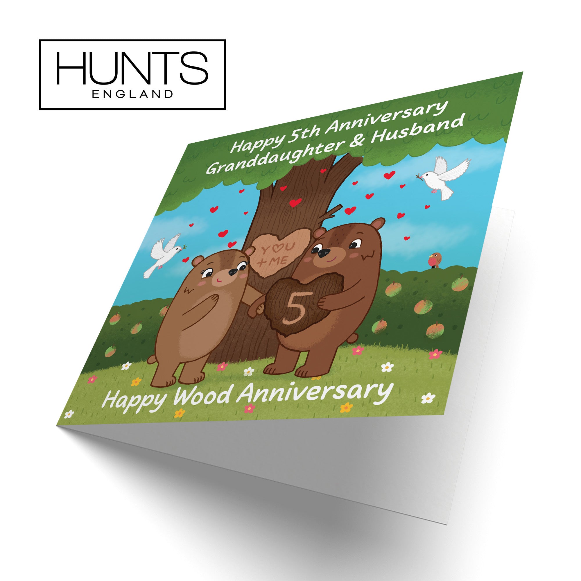 5th Granddaughter And Husband Anniversary Card Love Story - Default Title (B0DHW96RWC)