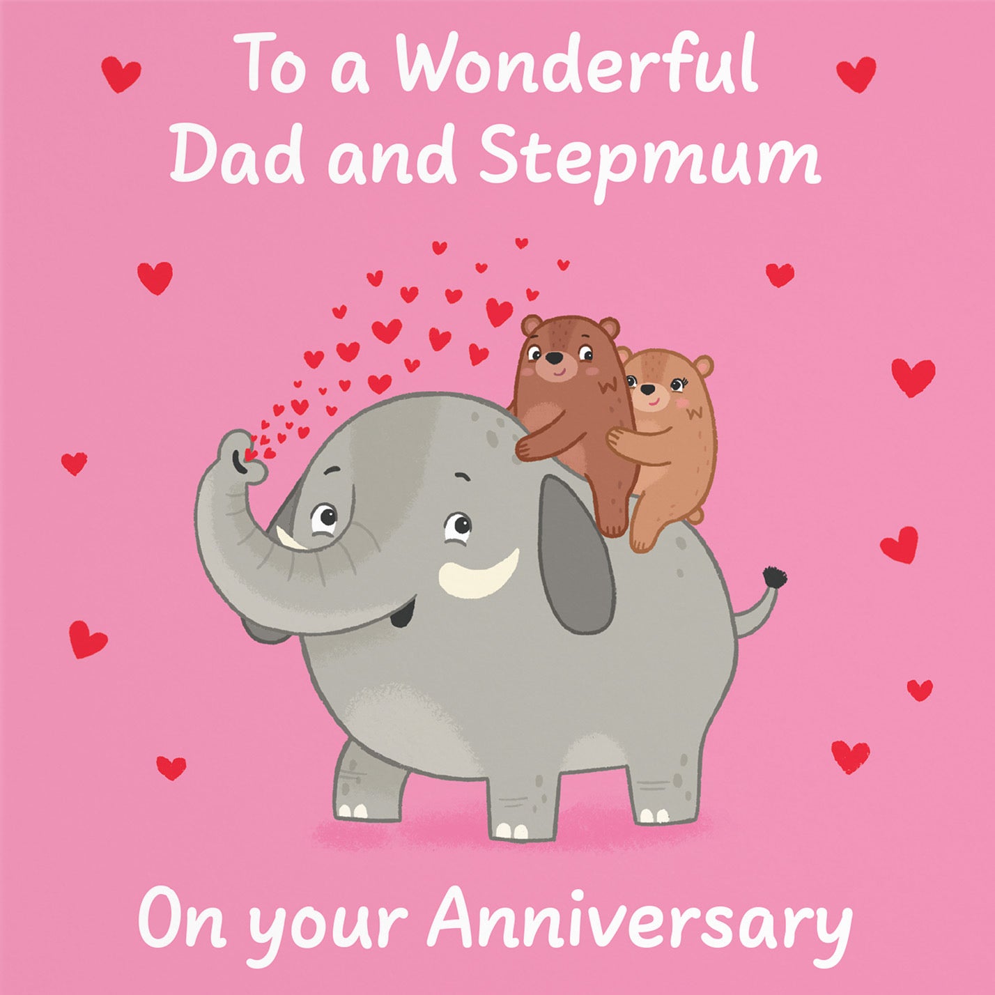 Dad And Stepmum Anniversary Card Elephant Love Story - Default Title (B0DHW96RWD)