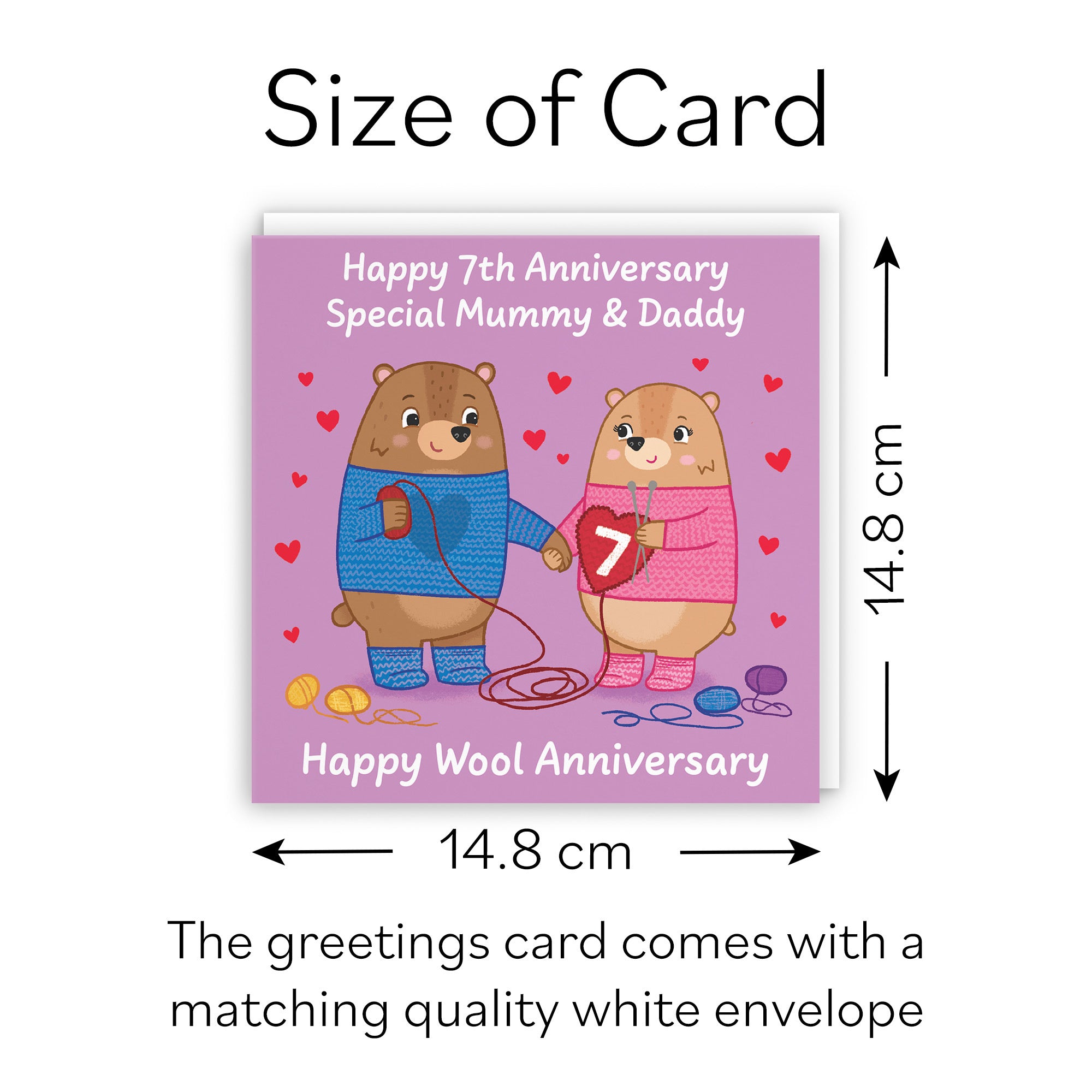 7th Mummy And Daddy Anniversary Card Love Story - Default Title (B0DHW97HDT)