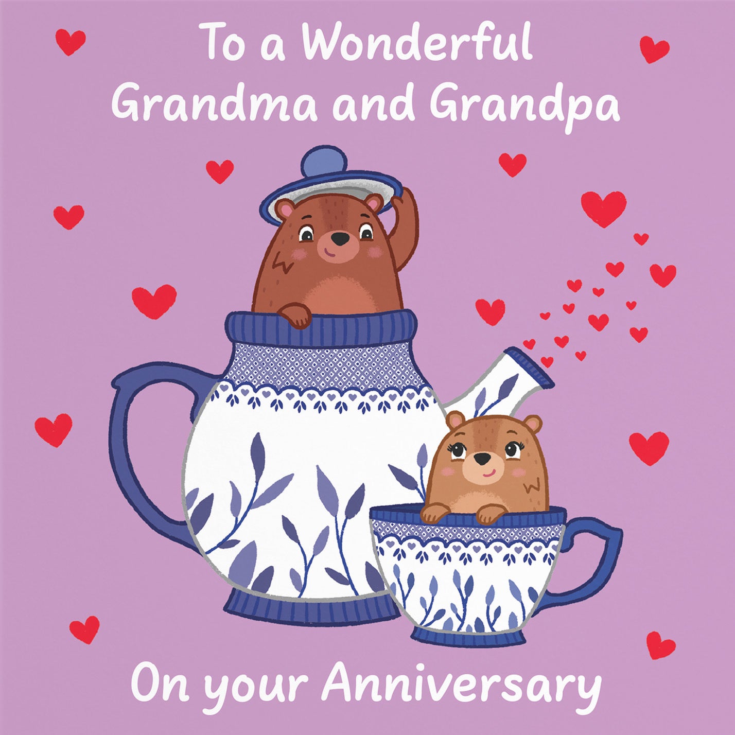 Grandma And Grandpa Anniversary Card Teapot Love Story - Default Title (B0DHW97QV9)