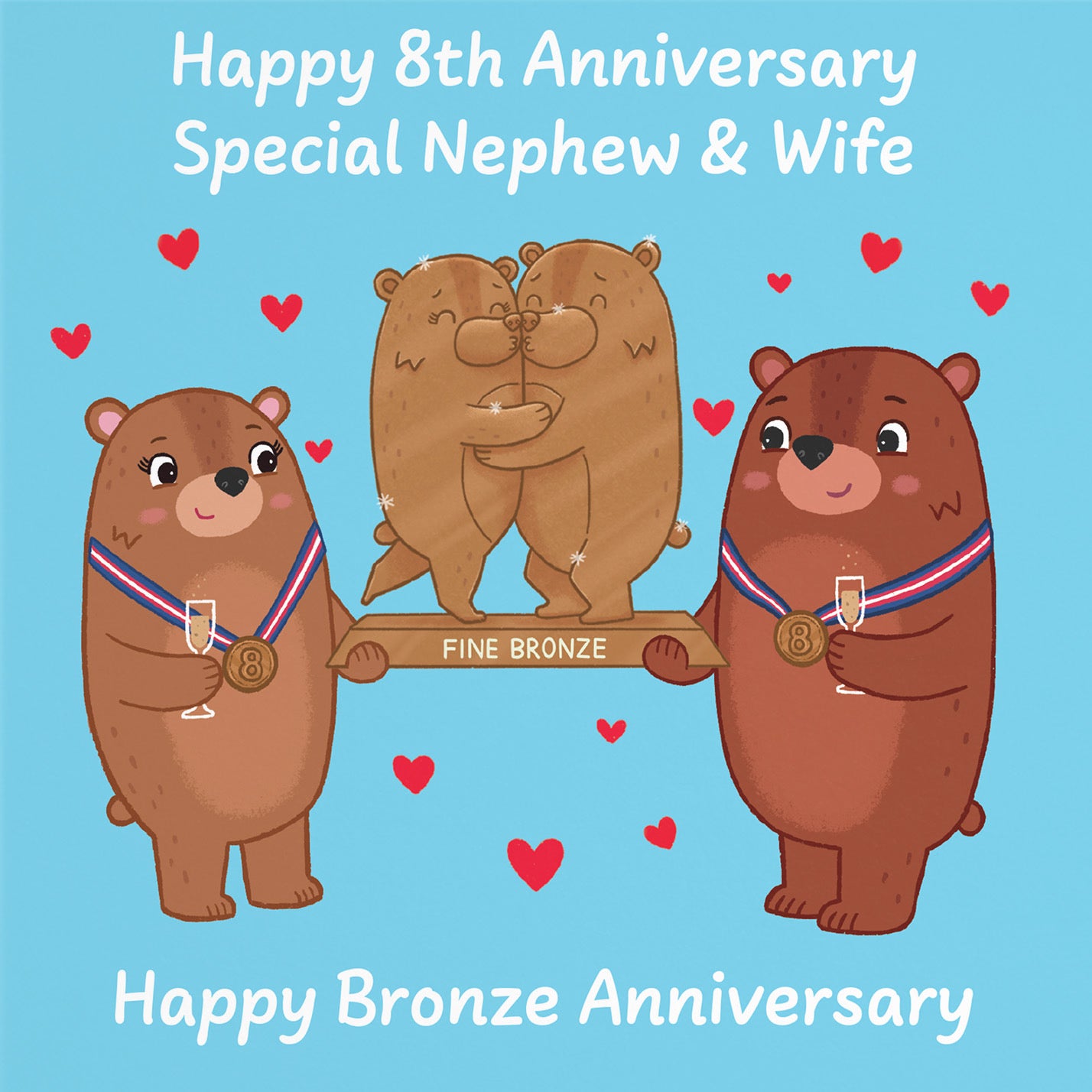 8th Nephew And Wife Anniversary Card Love Story - Default Title (B0DHW98K8T)