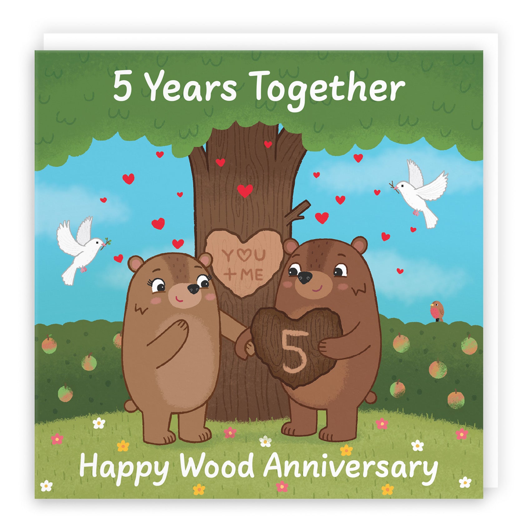 5th Anniversary Card Love Story - Default Title (B0DHW9913L)