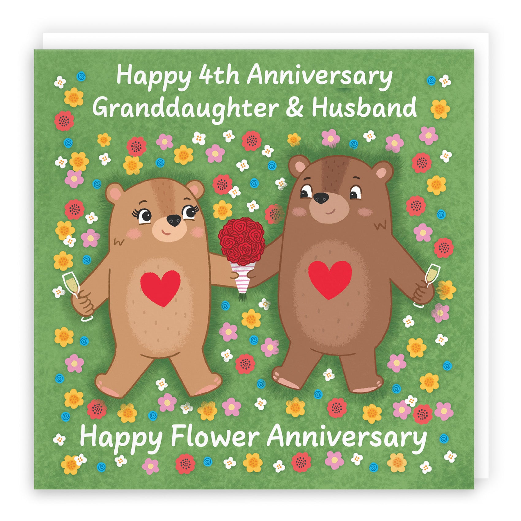 4th Granddaughter And Husband Anniversary Card Love Story - Default Title (B0DHW991KB)