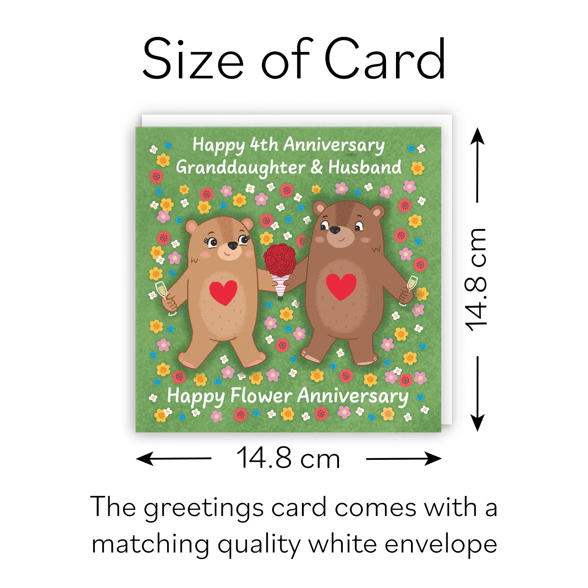 4th Granddaughter And Husband Anniversary Card Love Story - Default Title (B0DHW991KB)