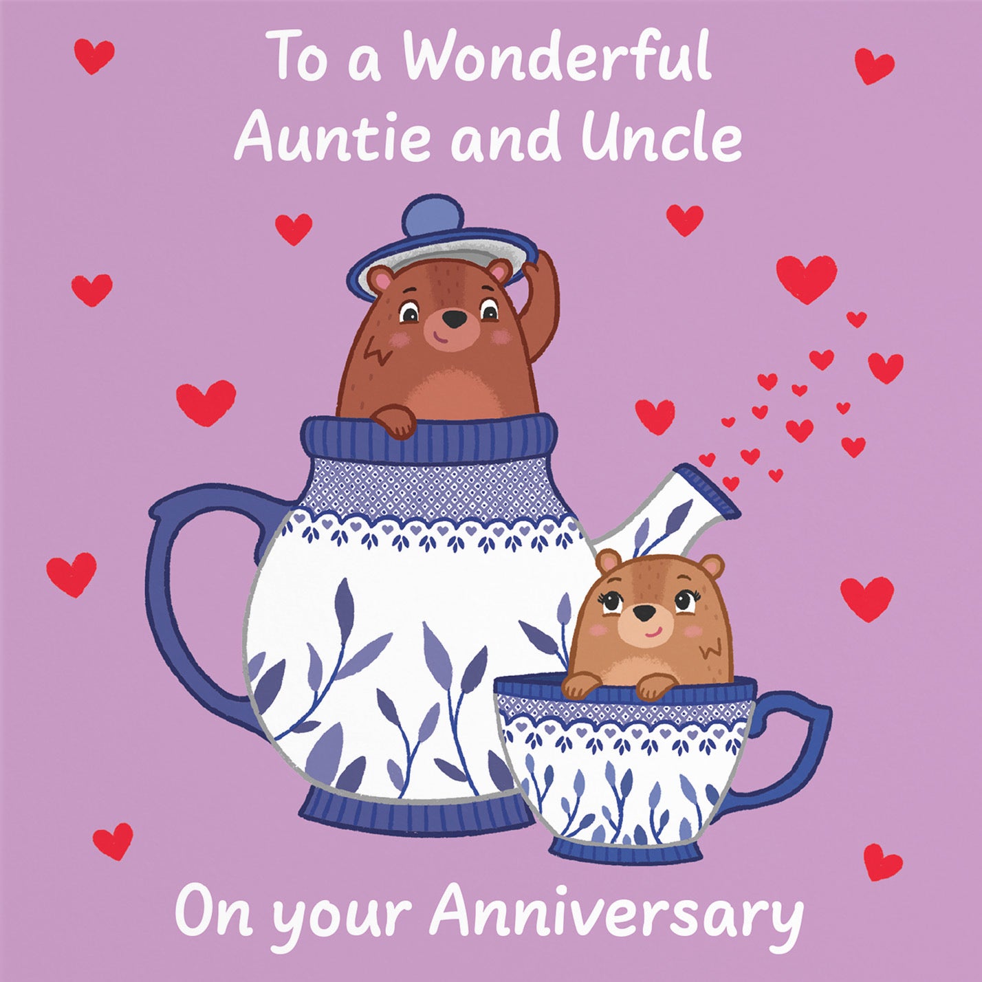 Auntie And Uncle Anniversary Card Teapot Love Story - Default Title (B0DHW99NL6)